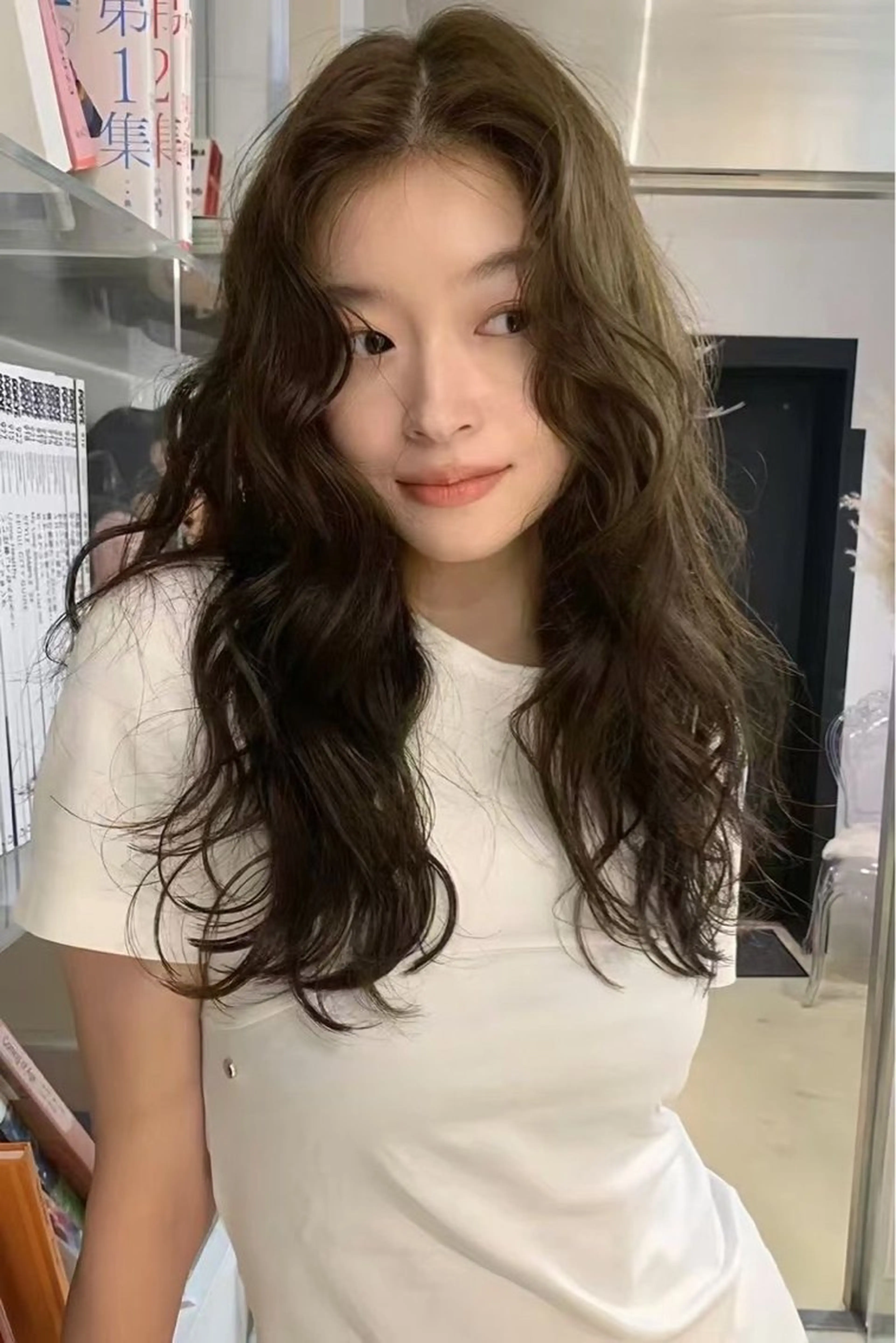 ロング パーマ 韓国風ヘア 韓国風パーマ/ヘア セット/店長みづきのヘアスタイル