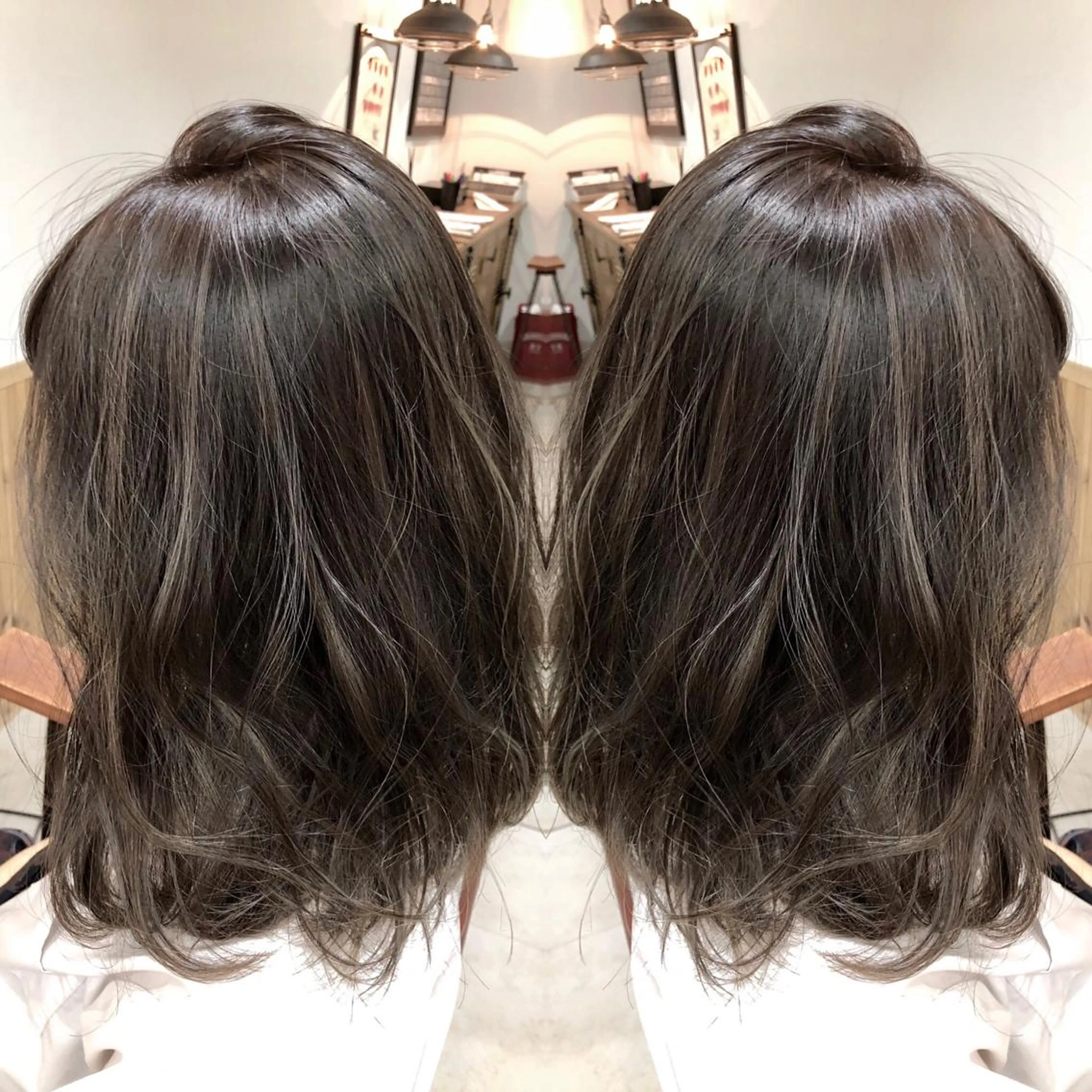 ミディアム カラー ハイライトカラー ハイライト M IIのヘアスタイル