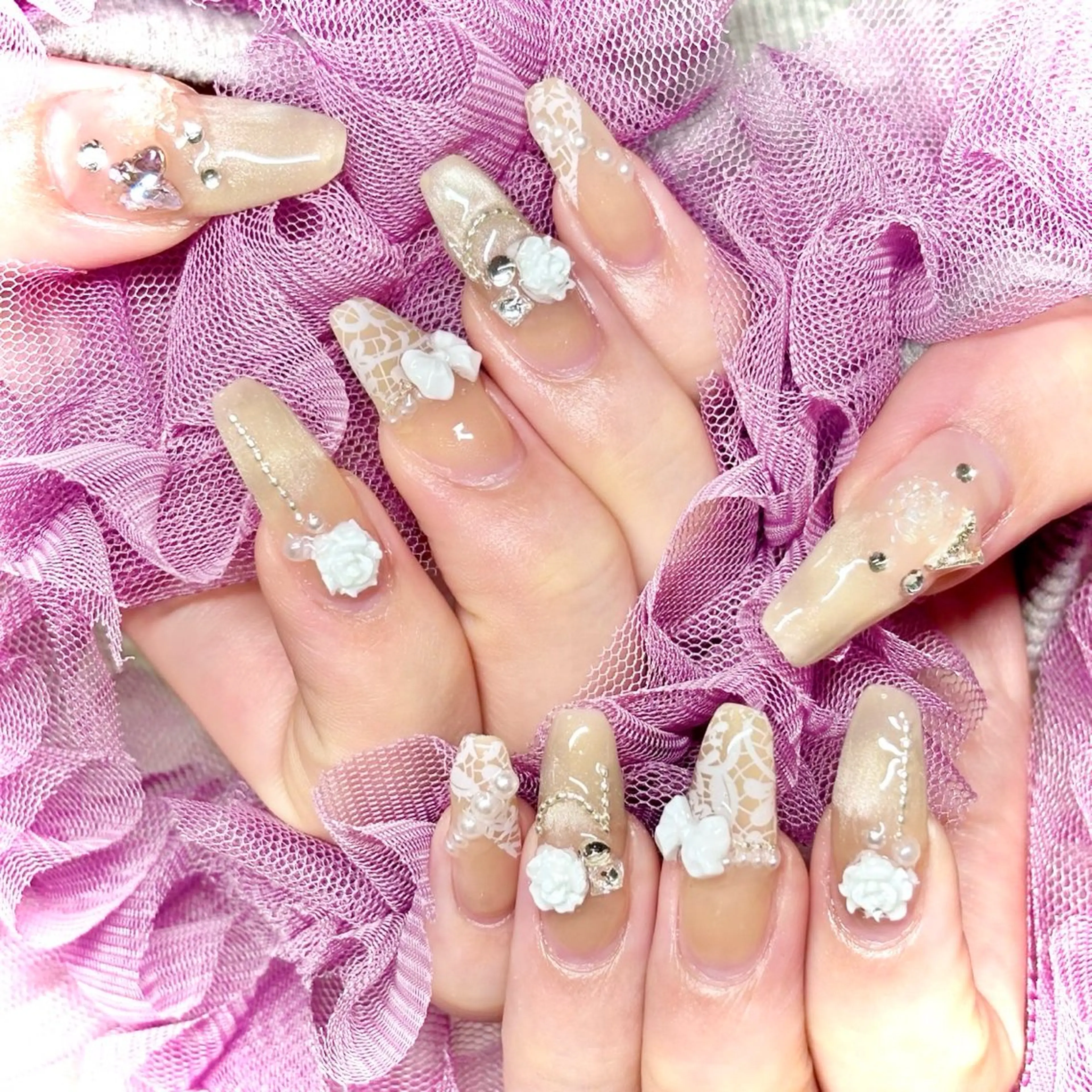 ネイル フットネイル 韓国ネイル レース マグネットネイル スカルプネイル miminon 自宅ネイルサロンのネイルデザイン