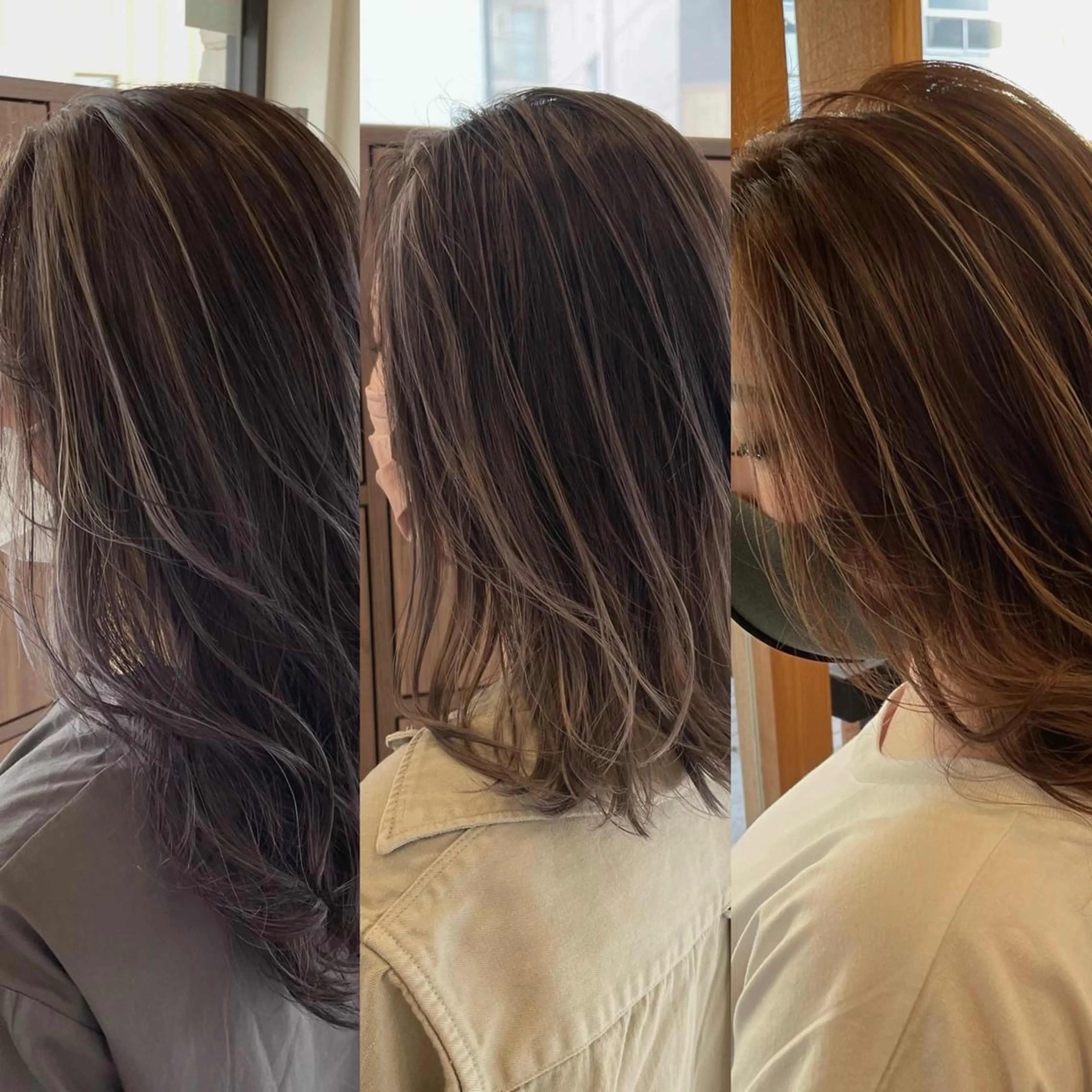 ミディアム カラー ヘアアレンジ ハイライトカラー ハイライト カット ヘアカラー トリートメント 🎗秋山勇 /三宮指名No.1のヘアスタイル