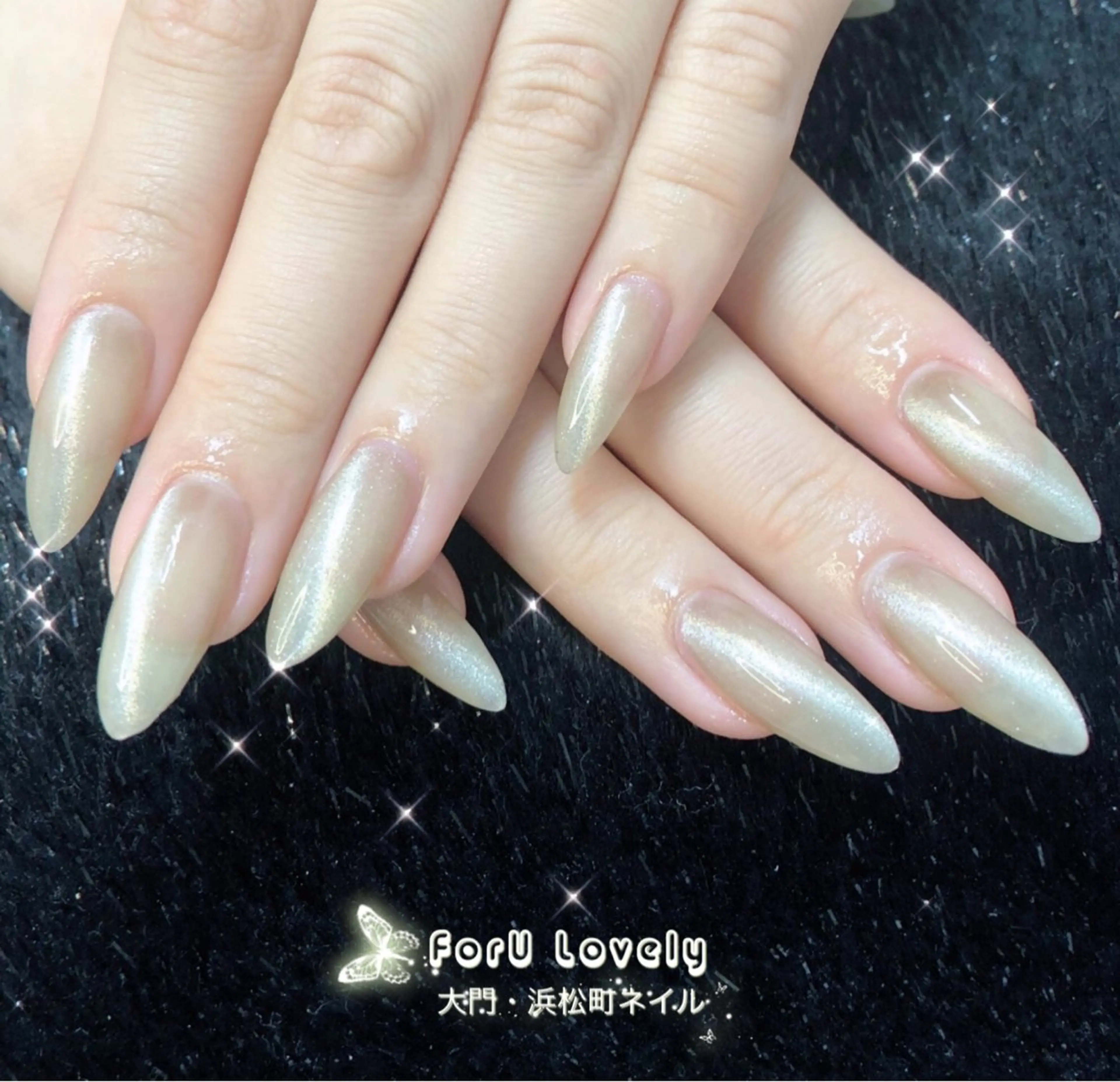 ネイル フレンチネイル ジェルネイル ガラスフレンチ ゴージャス グラデーション 大門浜松町 ネイルのネイルデザイン