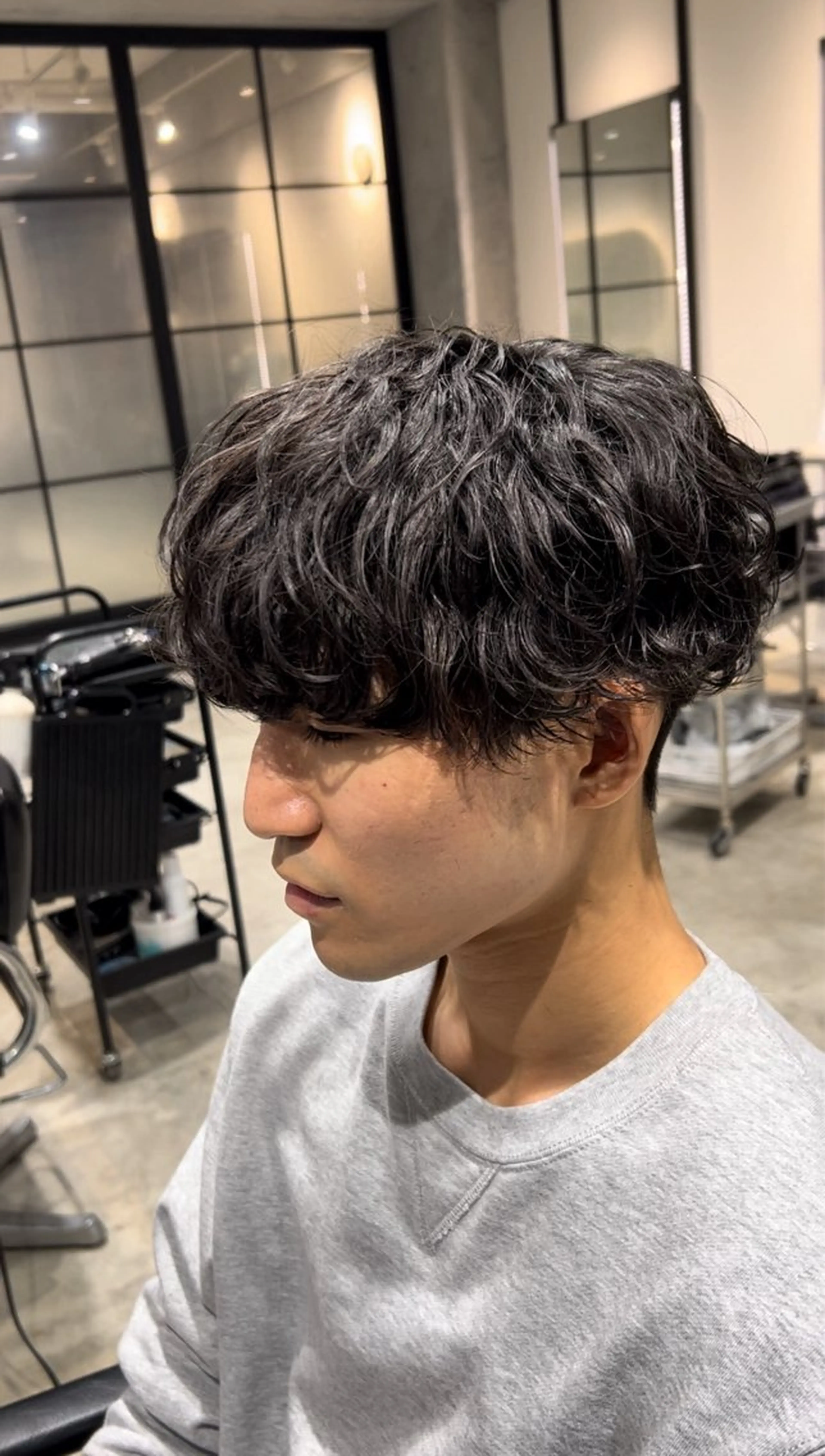 パーマ メンズ カット パーマ トリートメント 韓国ヘアダウンパーマ シャドウパーマ/航太のヘアスタイル