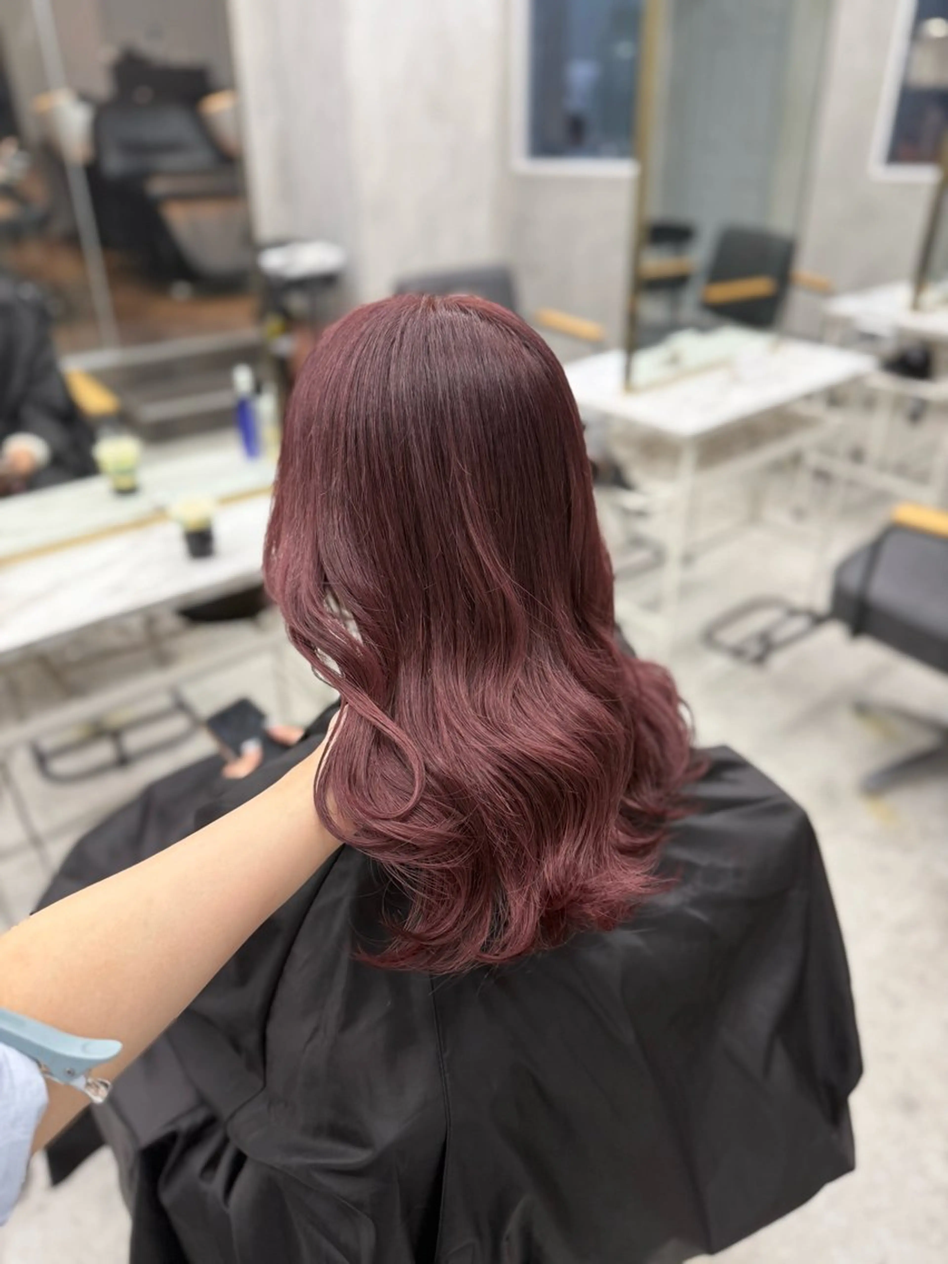 ミディアム カラー ピンクカラー ヘアカラー トリートメント 似合わせカラー💛 新宿　本多恵美のヘアスタイル