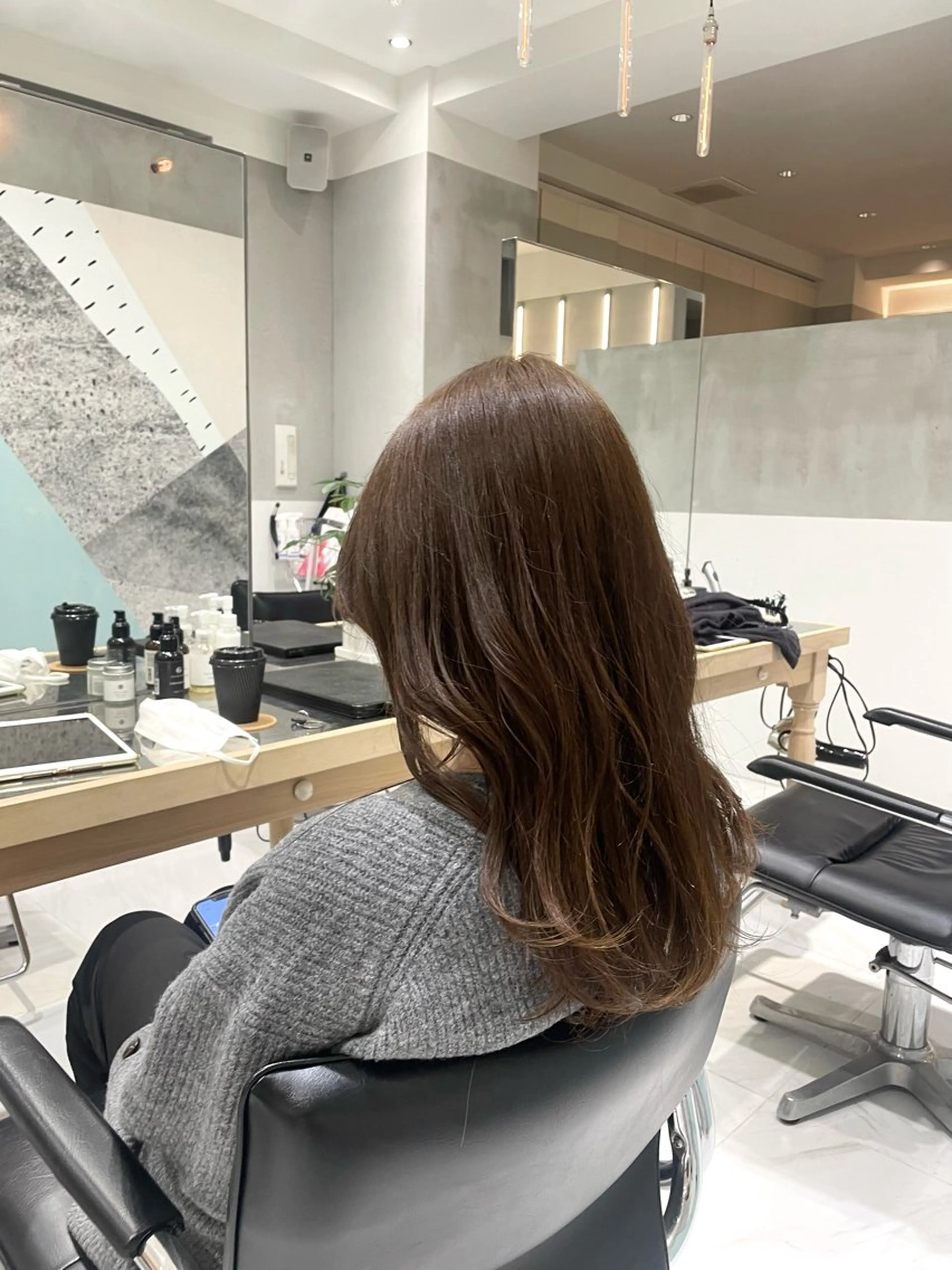 セミロング カラー ロングカット 💎モエのヘアスタイル