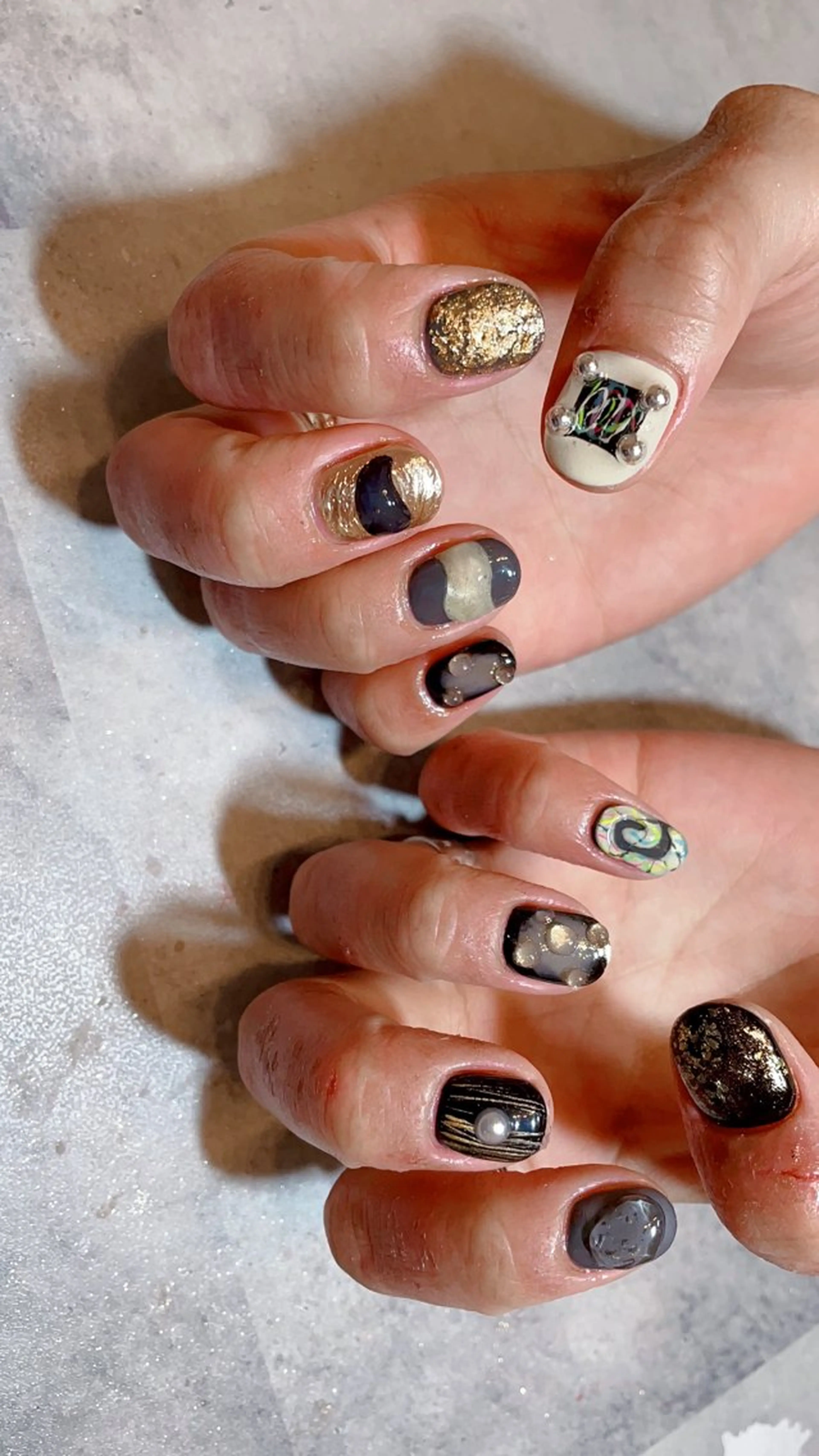 ネイル ハンドネイル nail salon ラピスラズリのネイルデザイン