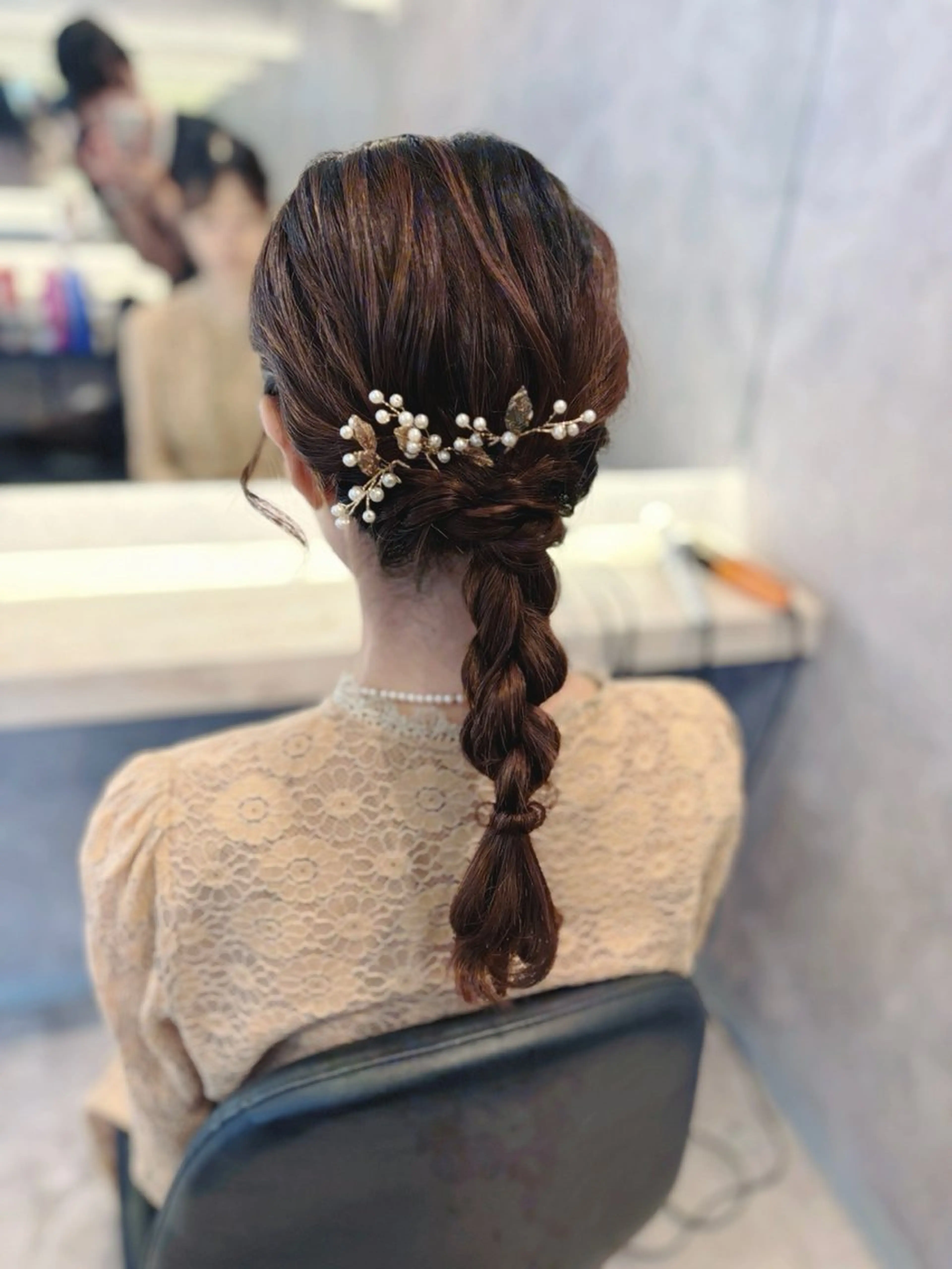 セミロング ヘアアレンジ ヘアセット Maho カラーモデル募集中のヘアスタイル