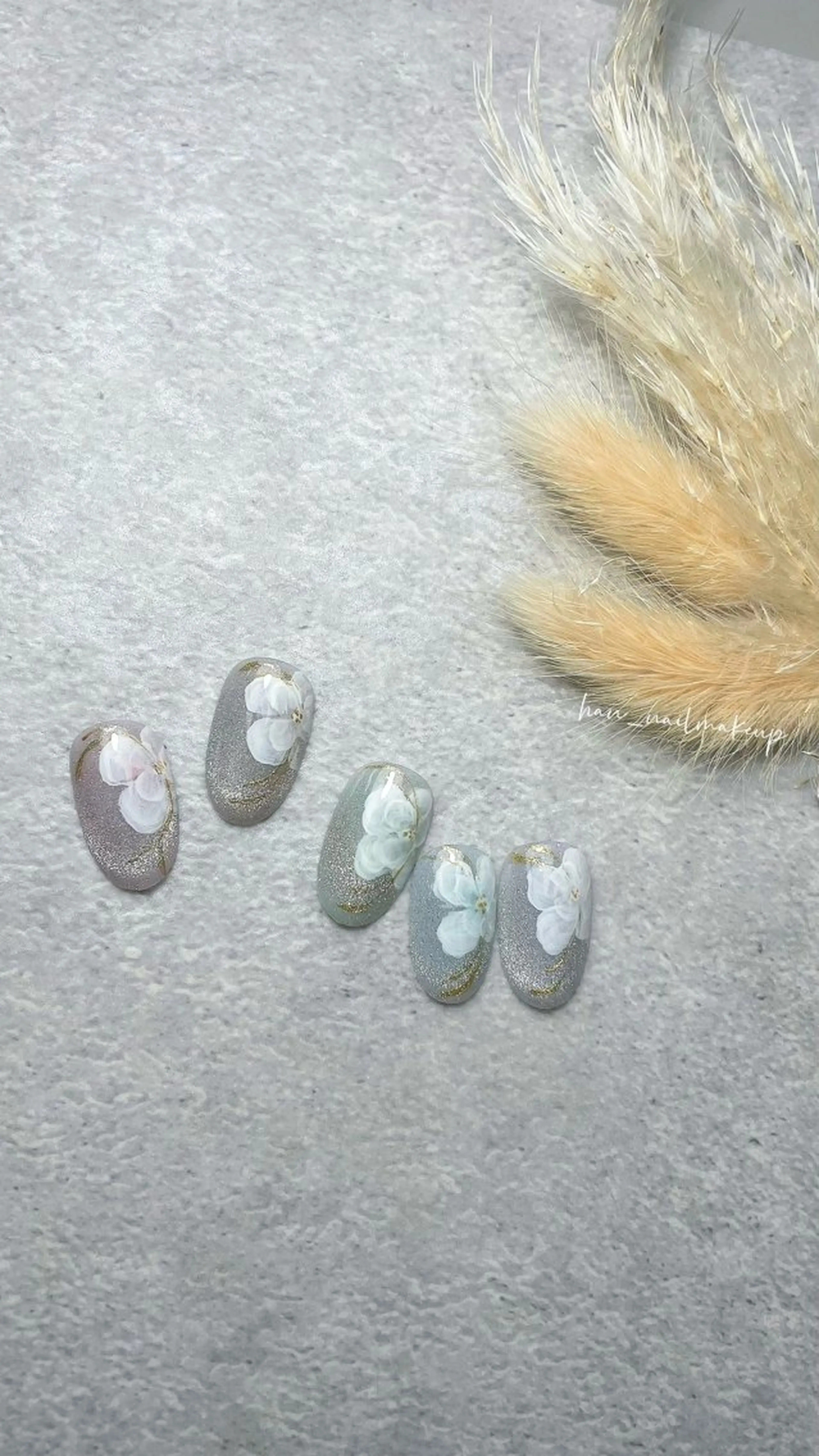 ネイル アートネイル ジェルネイル ラメ(グリッター) マグネットネイル ハンドネイル Han Nail 【y&m】のネイルデザイン