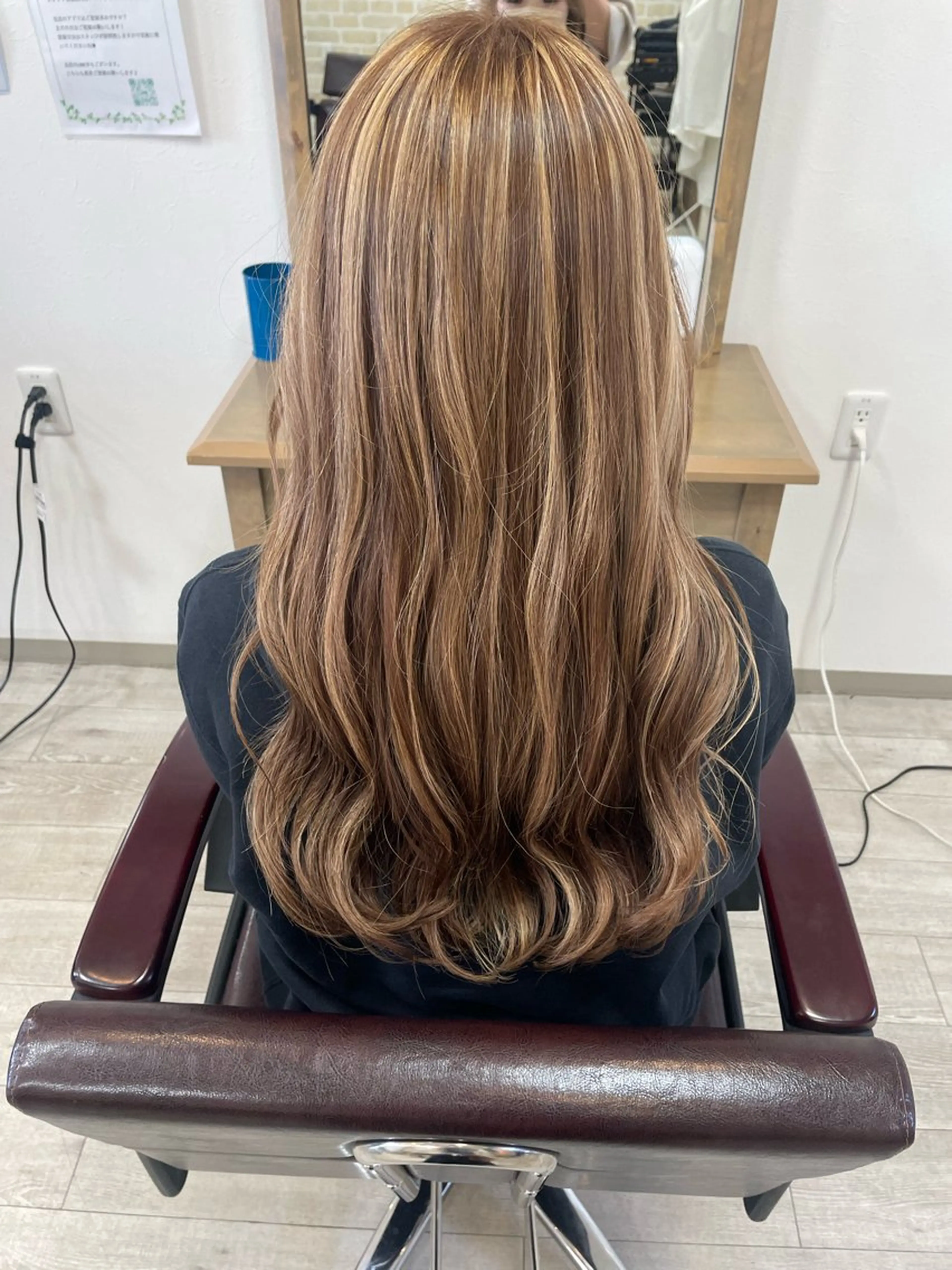 ロング ハイライト パーマ💫縮毛矯正 KAYOのヘアスタイル