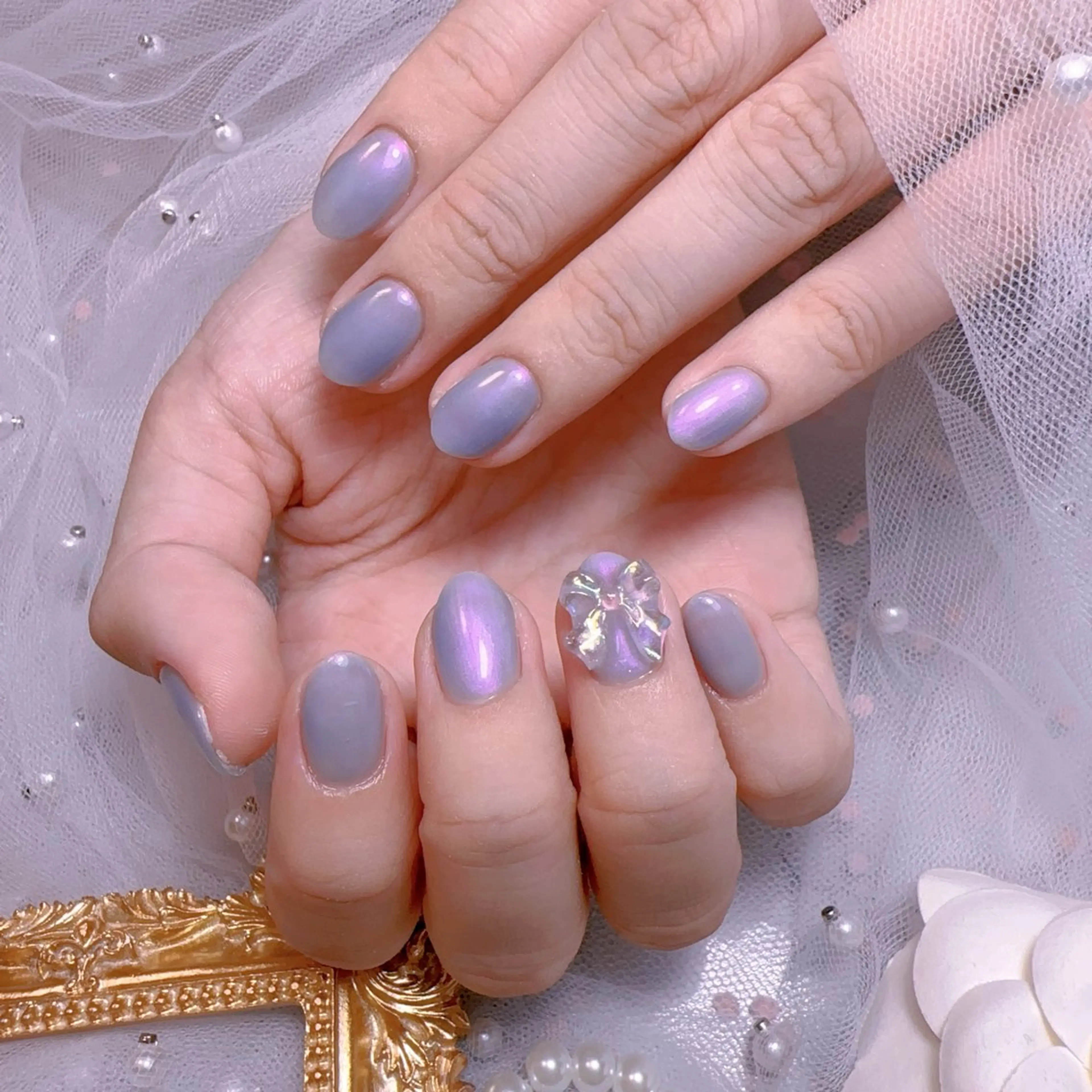 ネイル オーロラネイル フットネイル 韓国ネイル ラメ(グリッター) ラメグラデーション ハンドネイル Belle nail salon 新小岩のネイルデザイン