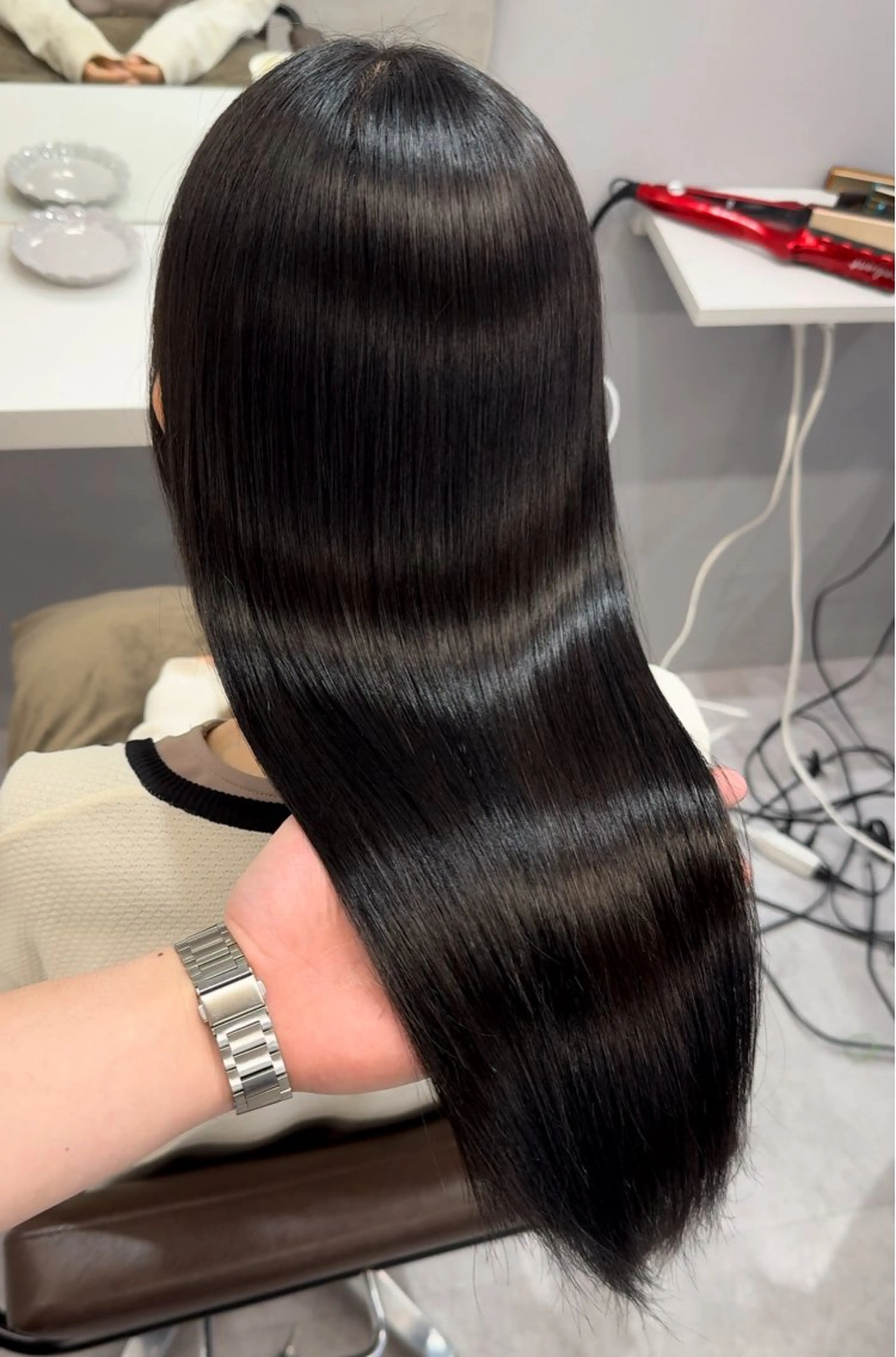 ロング 髪質改善 縮毛矯正 トリートメント 酸性ストレート カット ヘアカラー 縮毛矯正 トリートメント 髪質改善×縮毛矯正 Core梅田　片山のヘアスタイル
