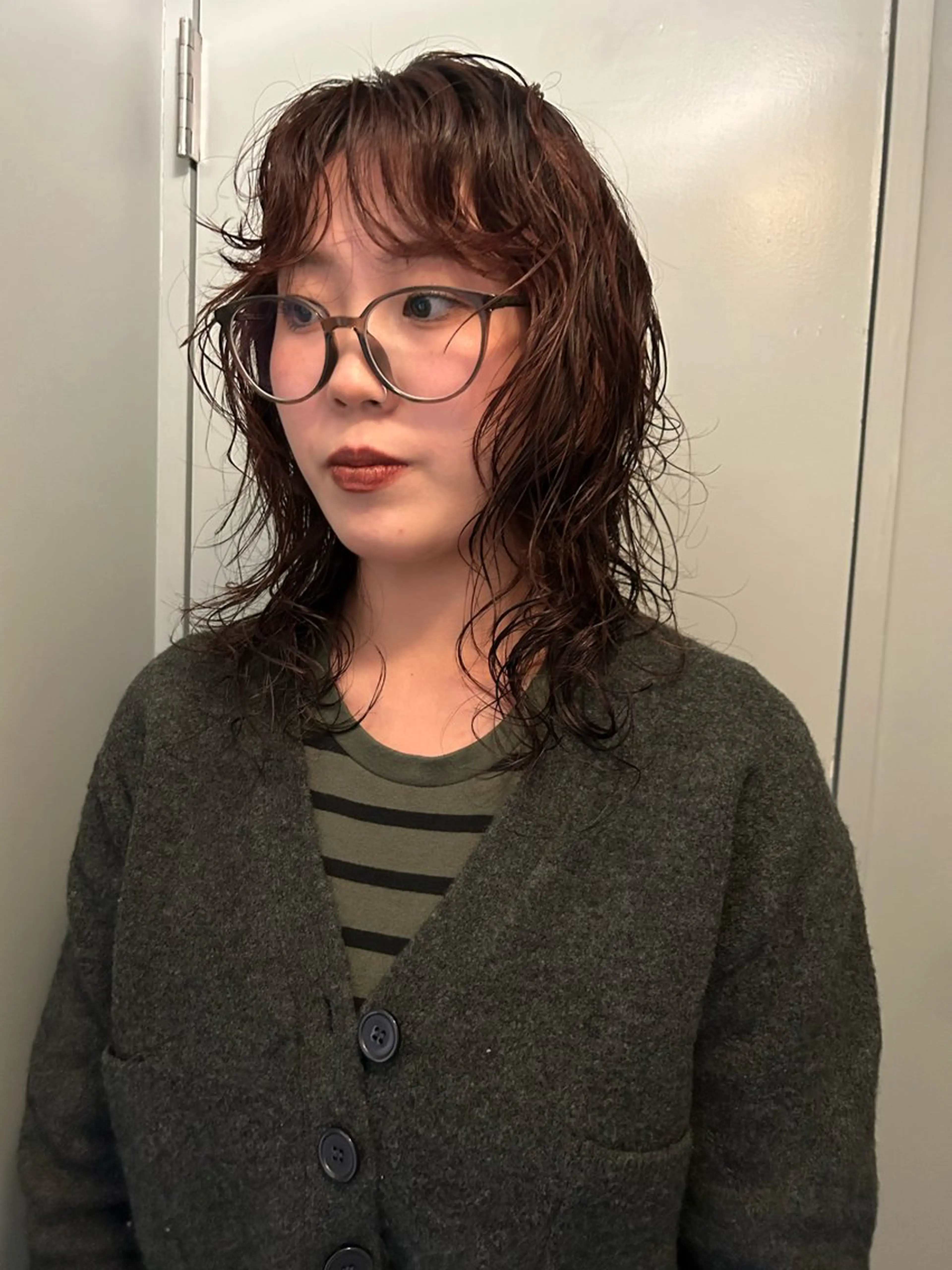 セミロング パーマ セミロングパーマ レイヤーパーマ🪐 伽羅のヘアスタイル