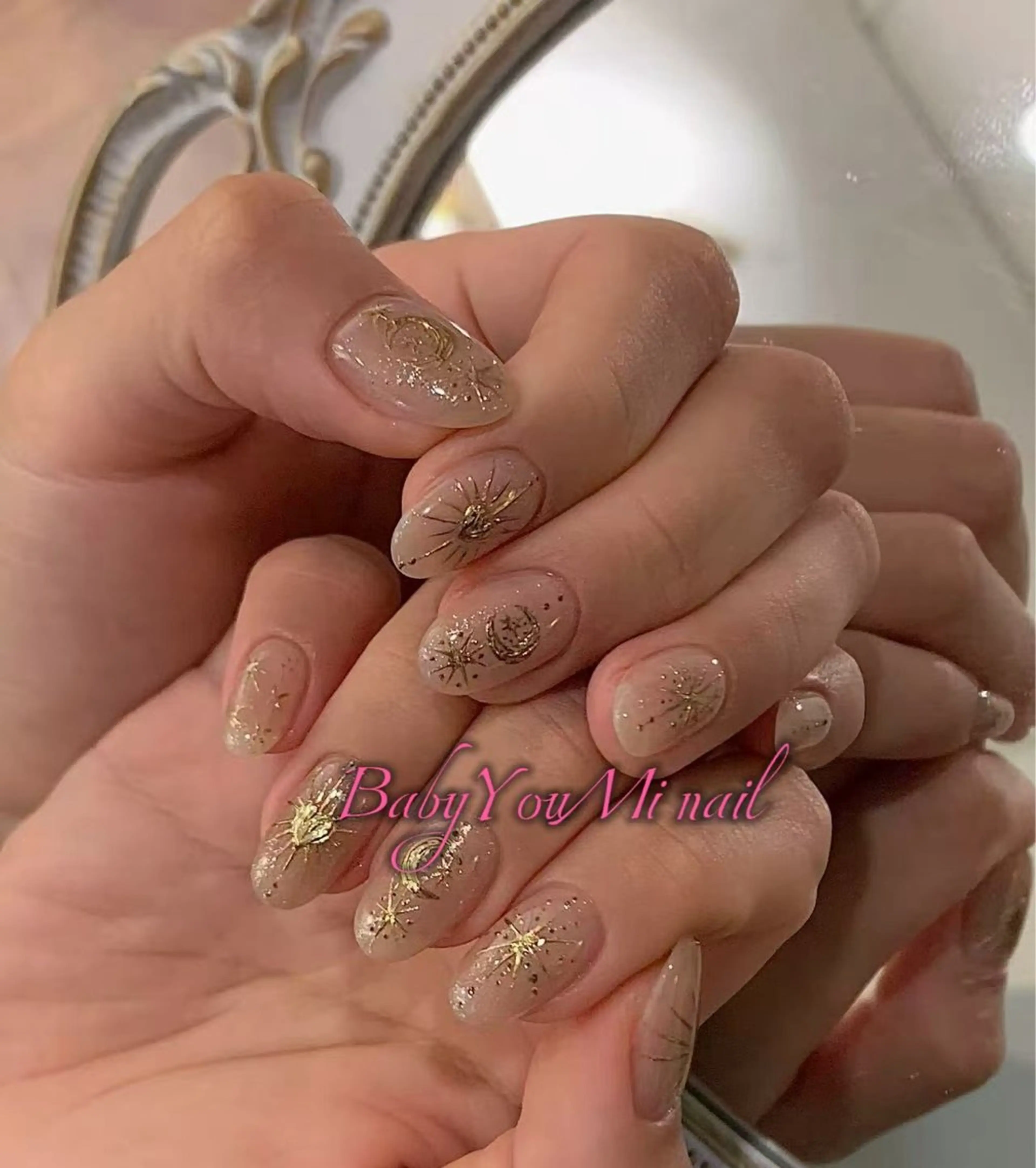 ネイル オーロラネイル フラワーネイル フットネイル フレンチネイル ジェルネイル ハンドネイル BabyYouMi nailのネイルデザイン