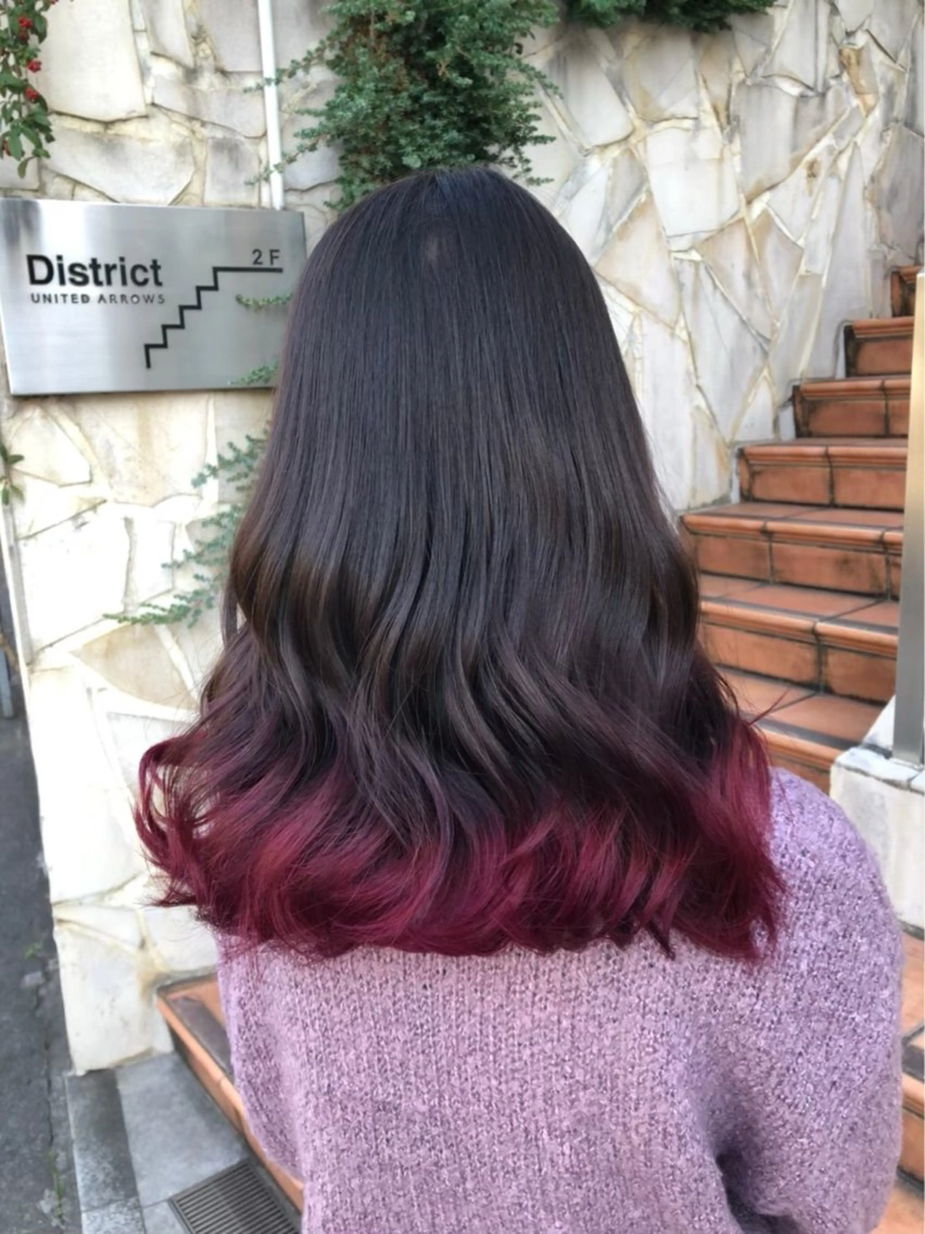 ロング カラー メンズウルフ🐺♡ ピンク♡ヘアメ🎀のヘアスタイル