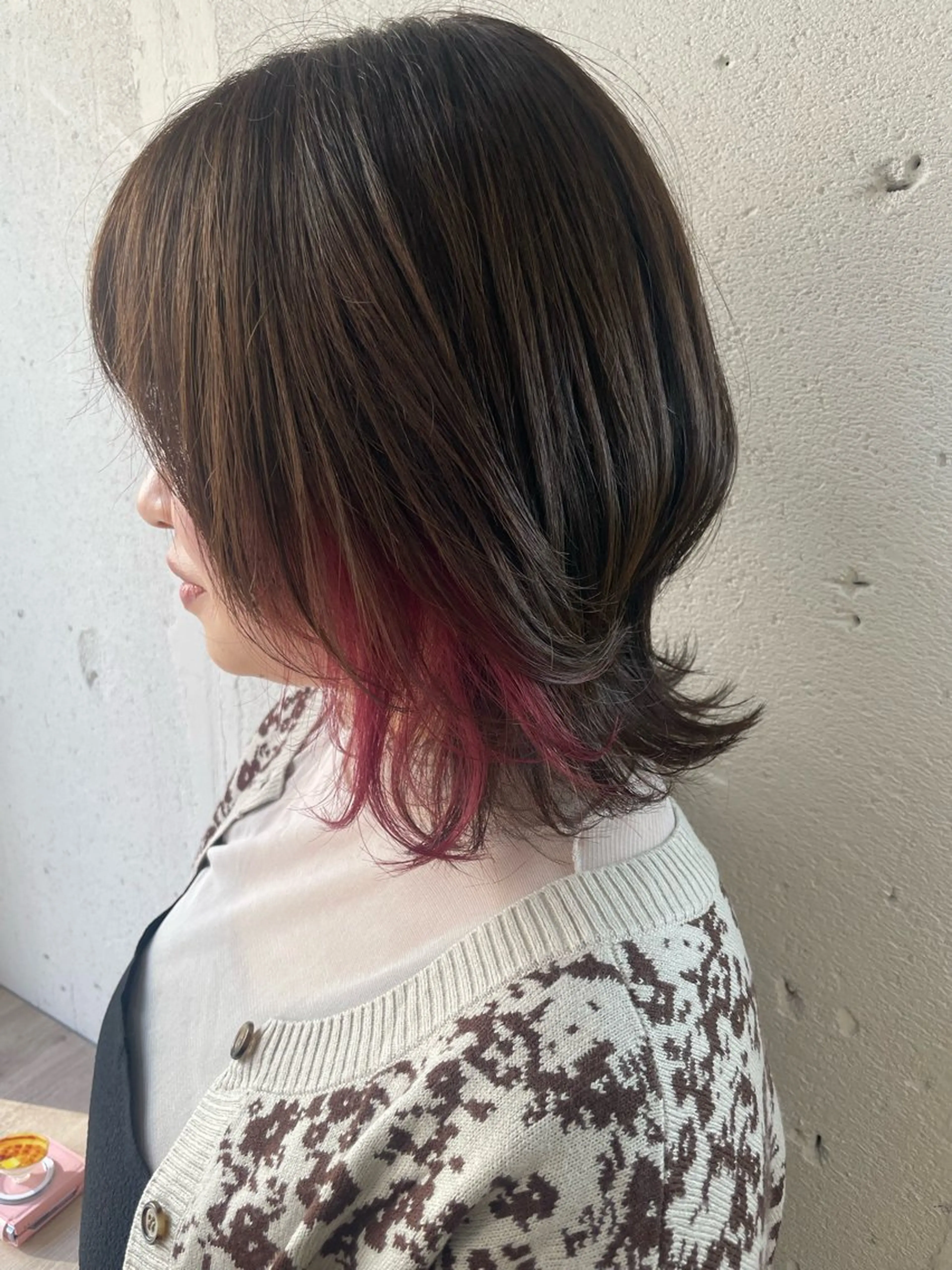 ミディアム ヘアカラー 田中 志織のヘアスタイル