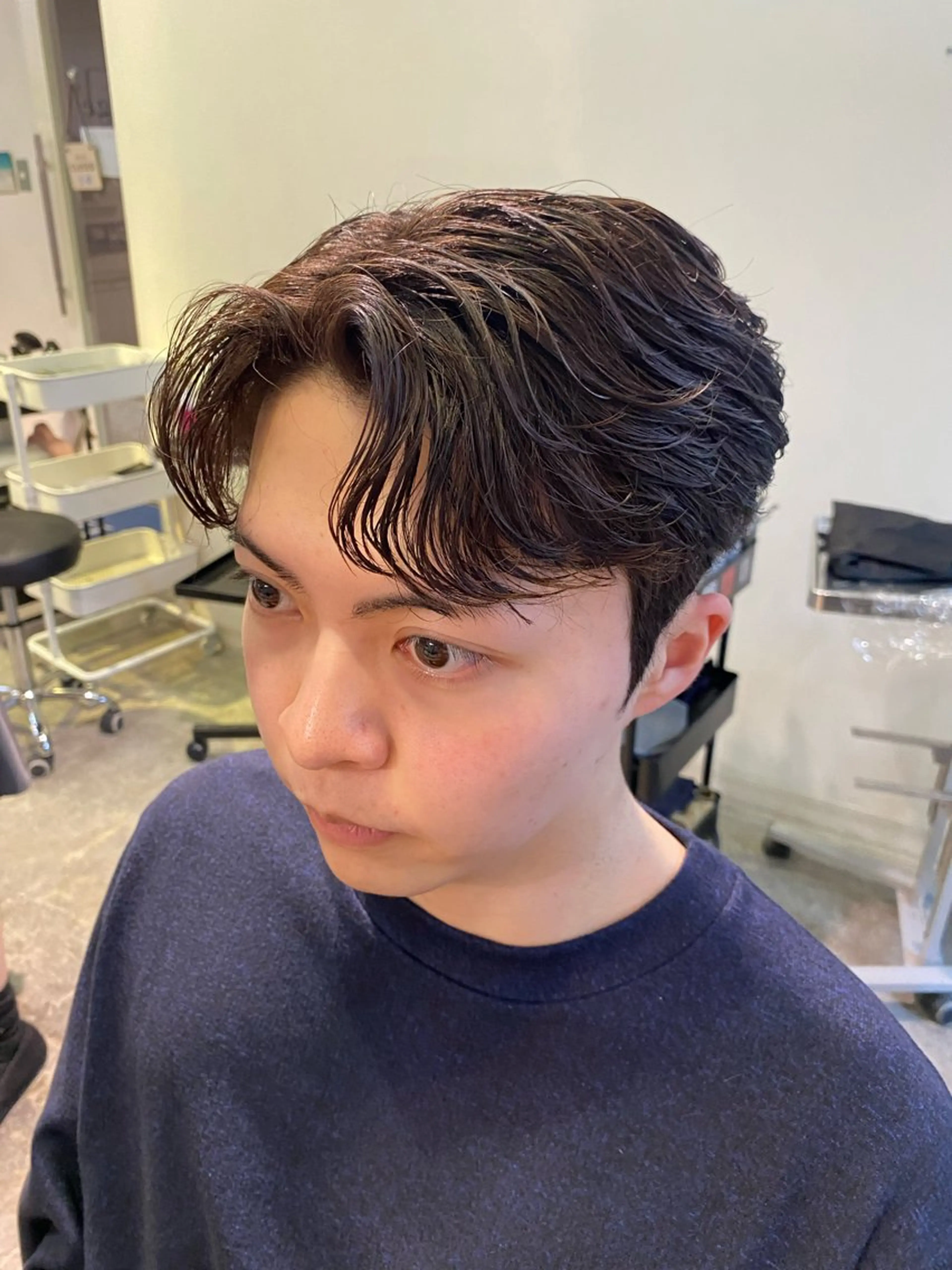 ショート パーマ メンズ フェザーパーマ メンズパーマ カット パーマ パーマ特化/海外風 パーマフェザー/真生のヘアスタイル