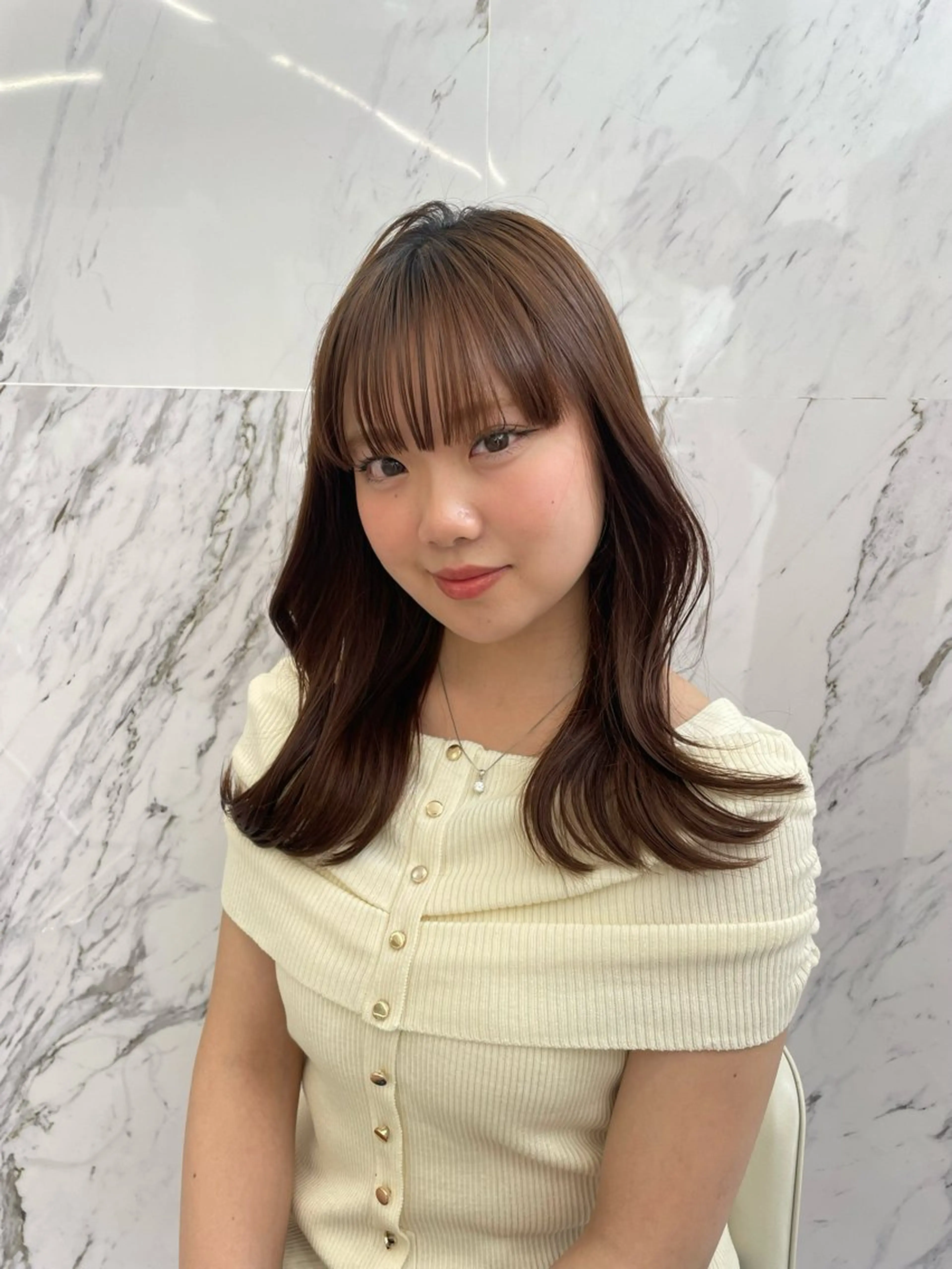 セミロング カラー カット ヘアカラー トリートメント ParveMix 🩶🫧入江 香名のヘアスタイル