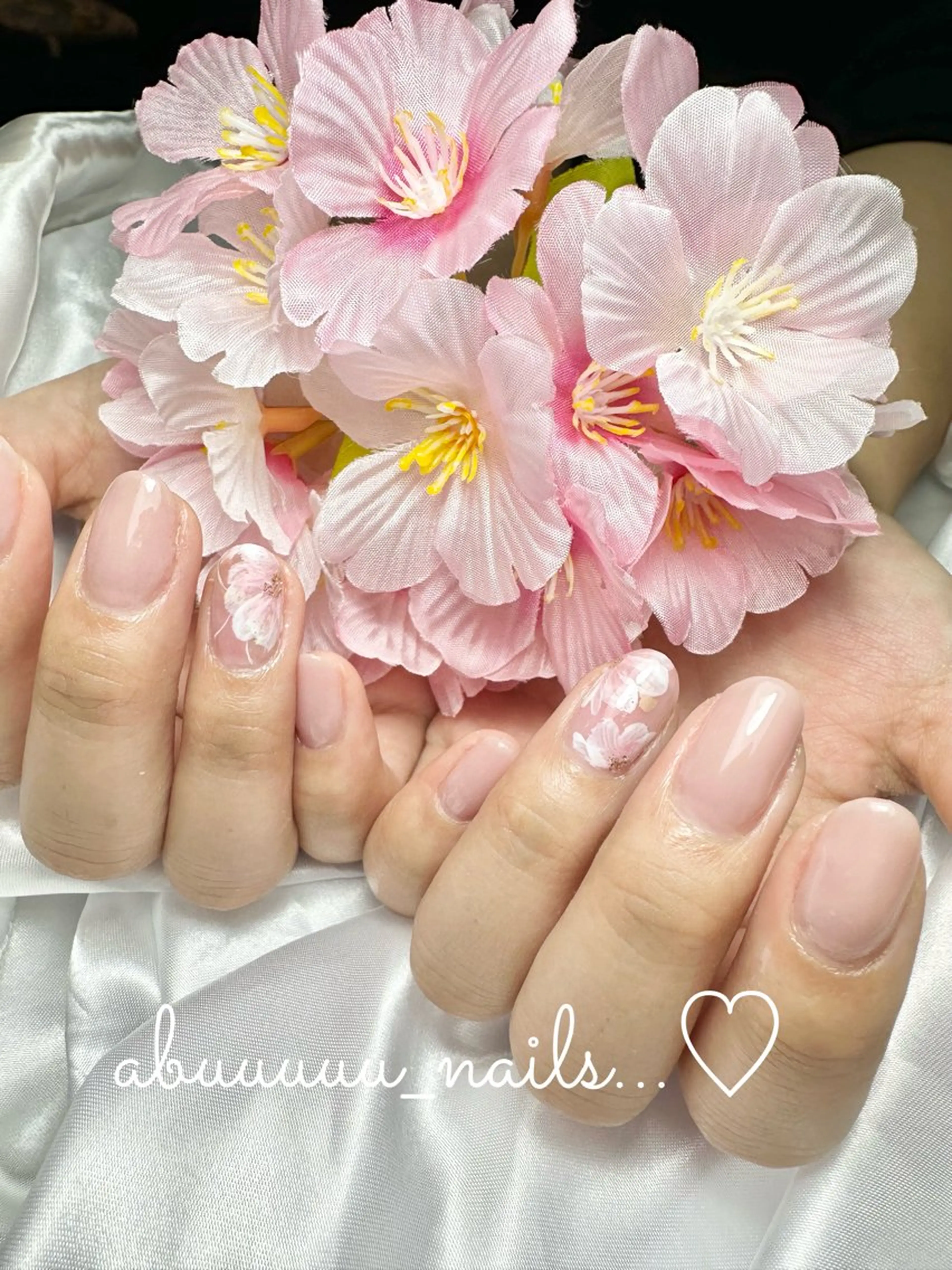 ネイル アートネイル フラワーネイル シンプルネイル abuuuuu nailsのネイルデザイン