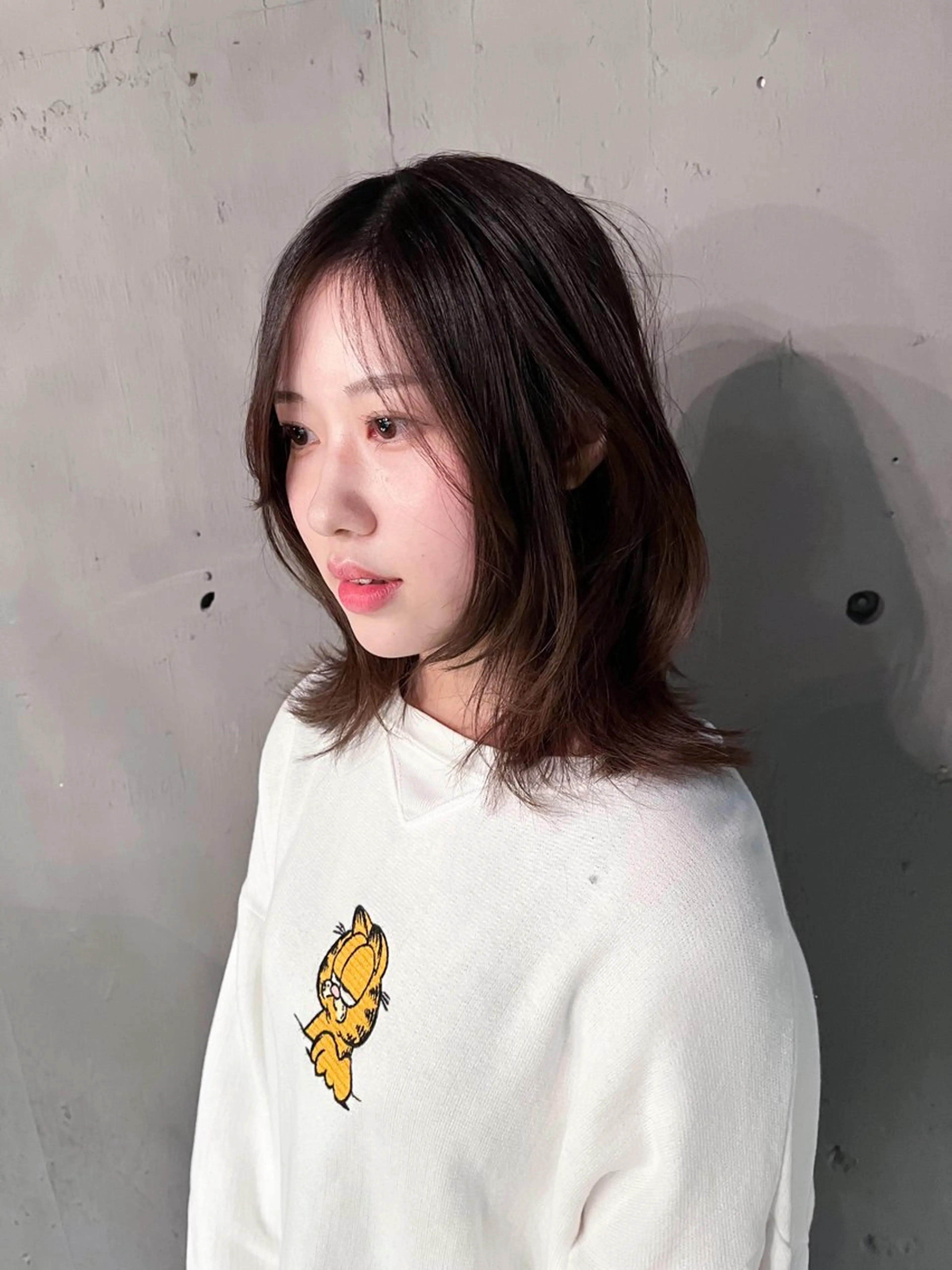ミディアム ミディアムレイヤー レイヤーカット カット 原宿パーマ kazuのヘアスタイル