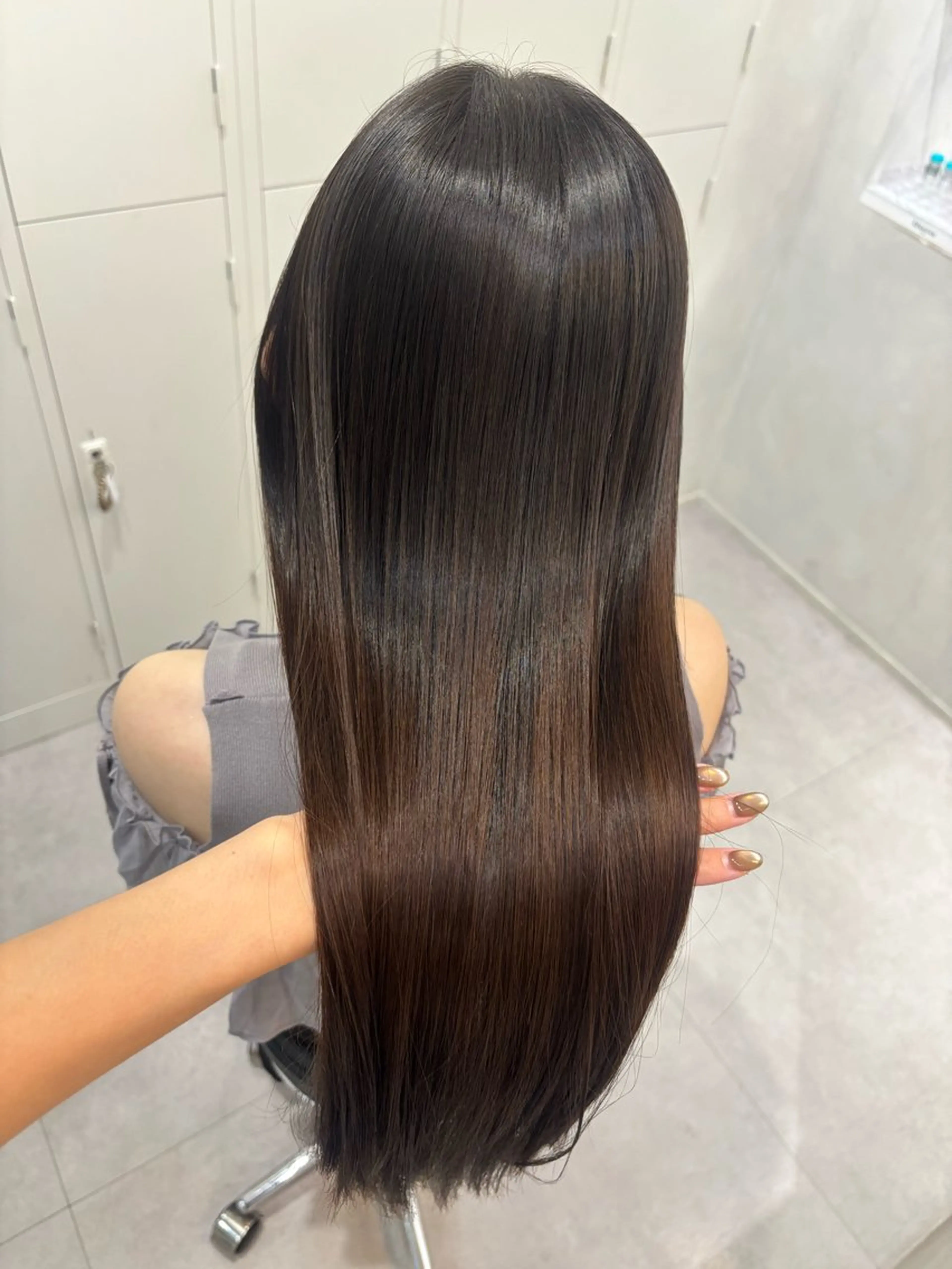 ロング カット 縮毛矯正 トリートメント hina /髪質改善/カラーのヘアスタイル