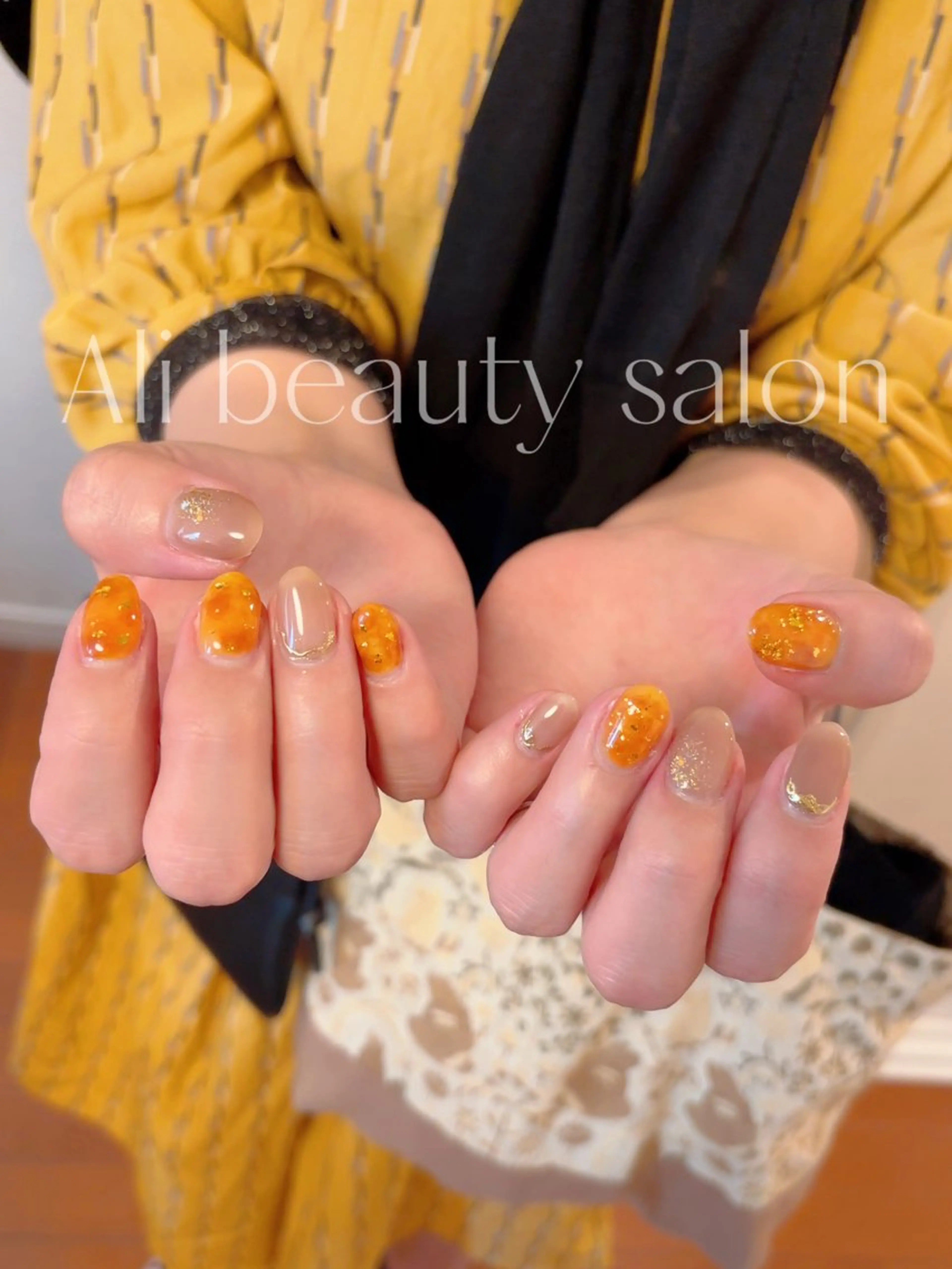 ネイル 大理石ネイル(マーブル) ミラーネイル ハンドネイル Ali 新小岩 ネイル専門のネイルデザイン