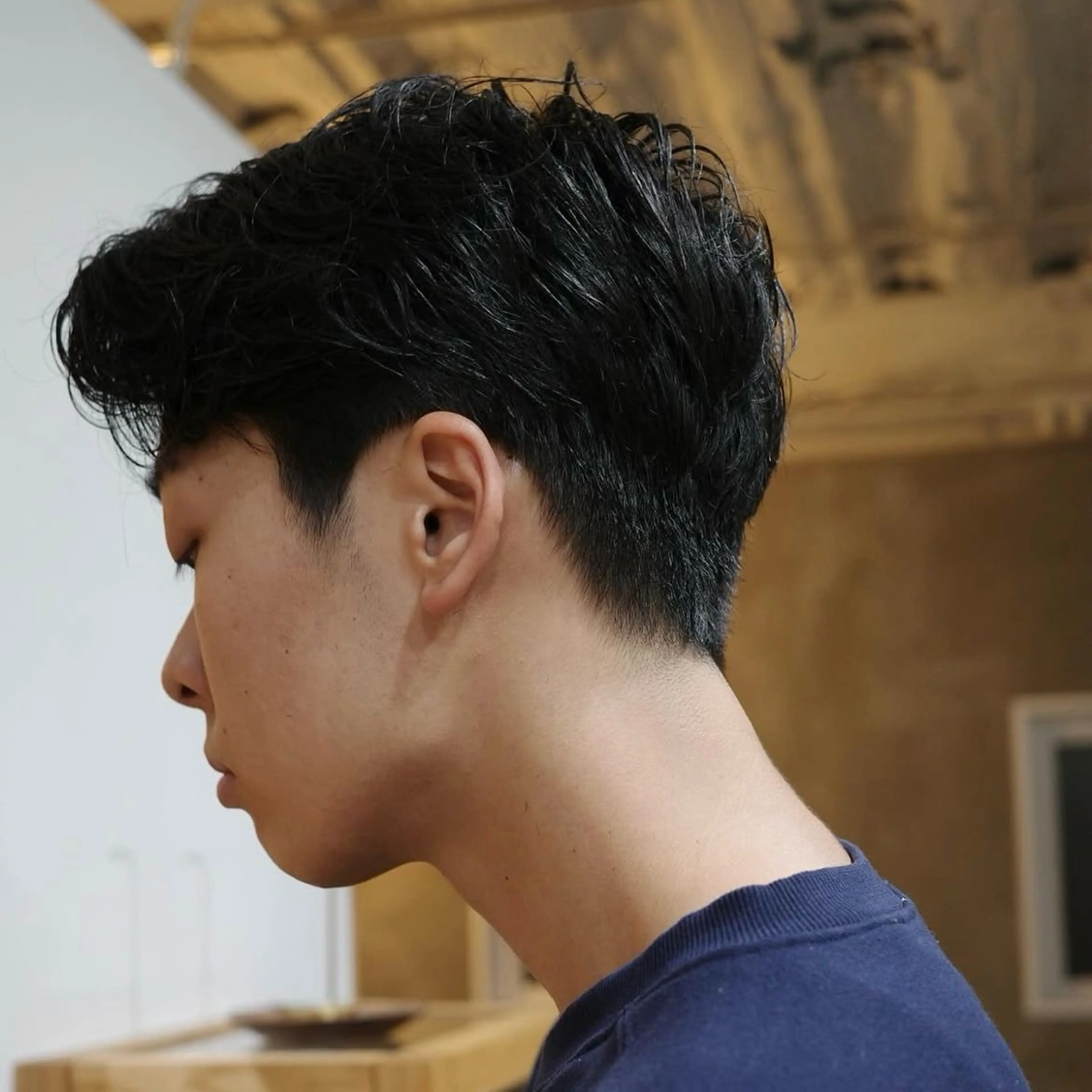 ショート メンズ センターパート 刈り上げ ショートヘア 🌿ボブ パーマ高橋啓太🌿のヘアスタイル