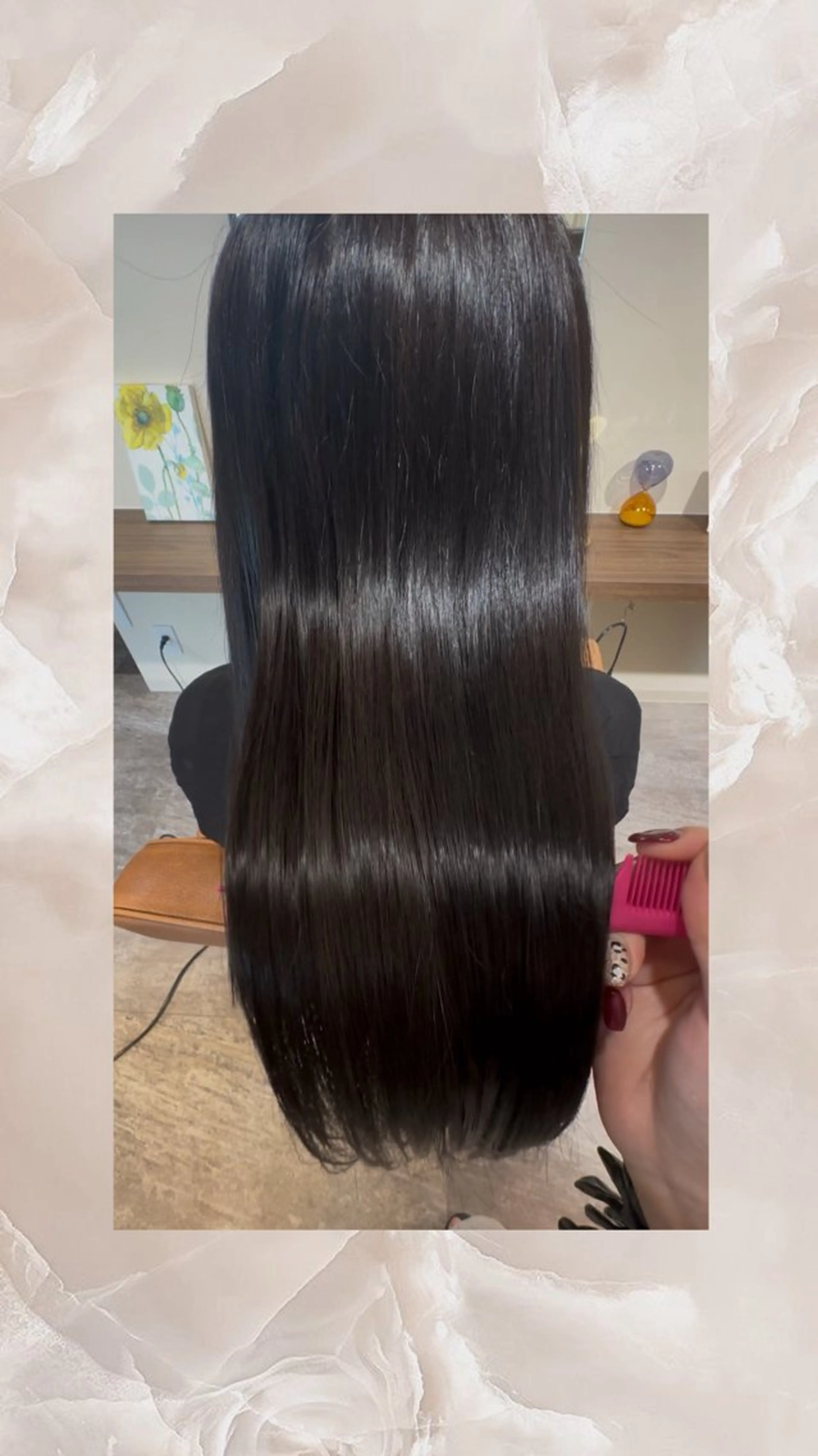 ロング カラー アッシュ ブルーカラー ブルーアッシュ 縮毛矯正 高橋 那美のヘアスタイル