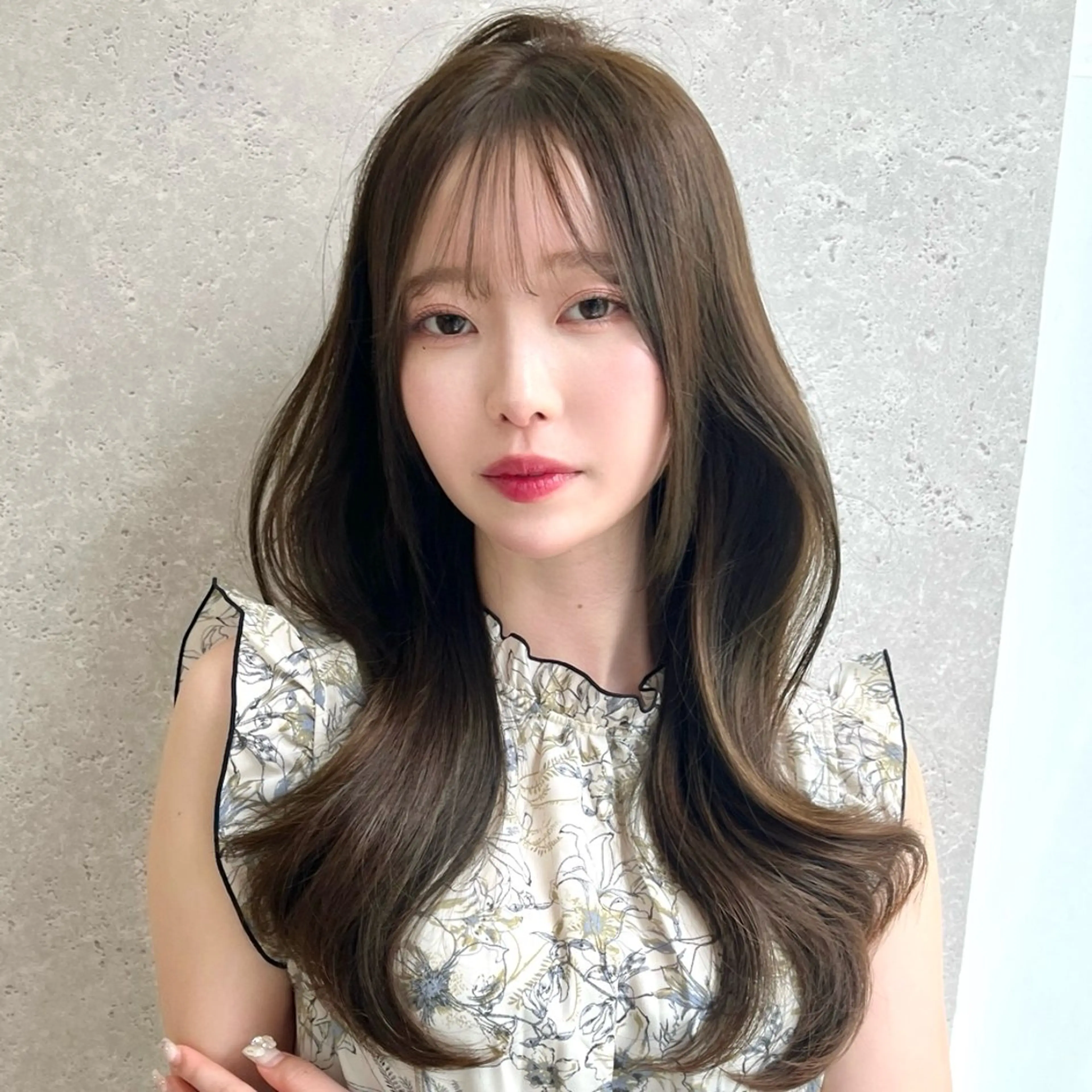 ロング カラー ヘアカラー ヘアセット 🤎大人かわいい🤎 韓国レイヤー🤎力丸のヘアスタイル