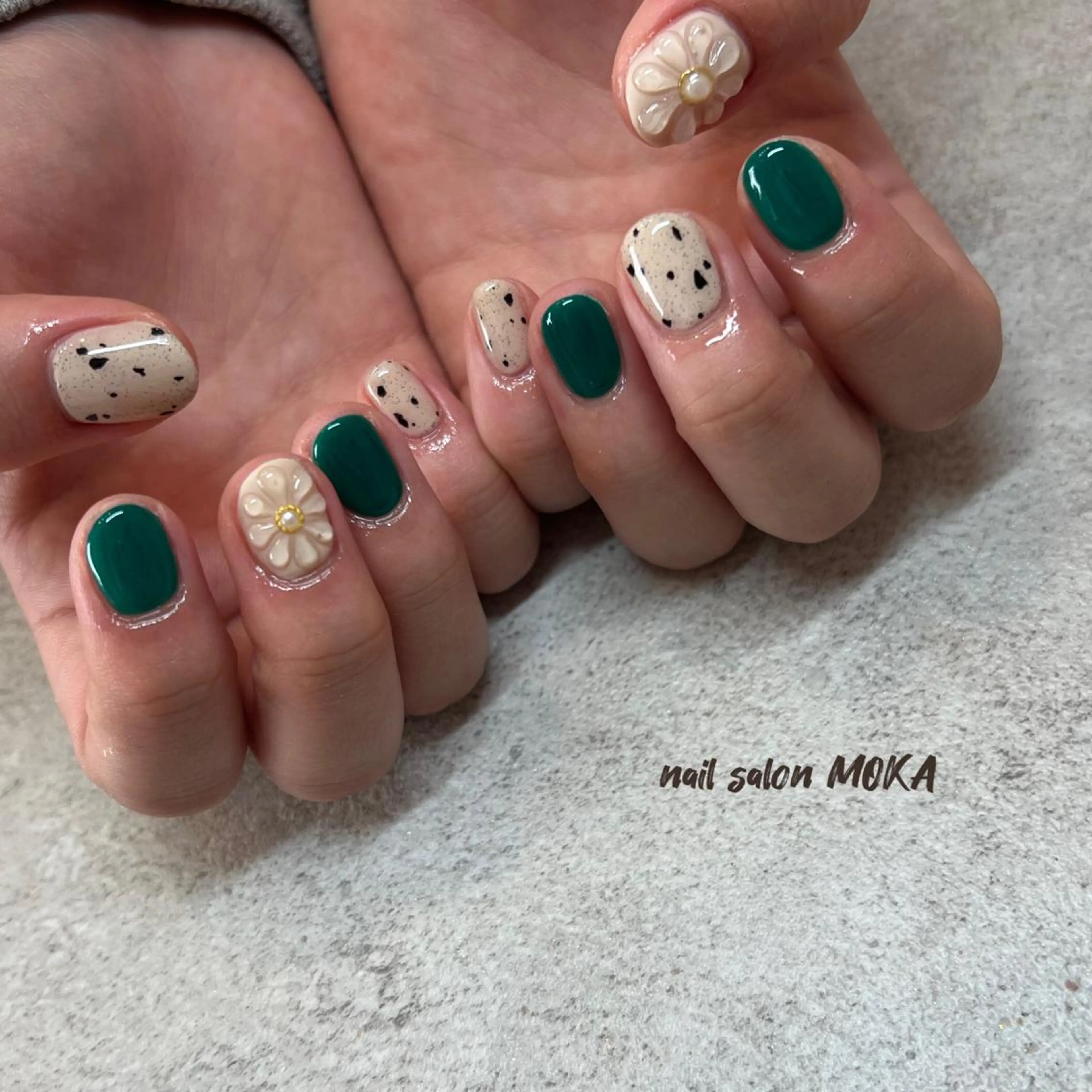 ネイル フラワーネイル ぷっくりネイル ハンドネイル nail salon MOKAのネイルデザイン