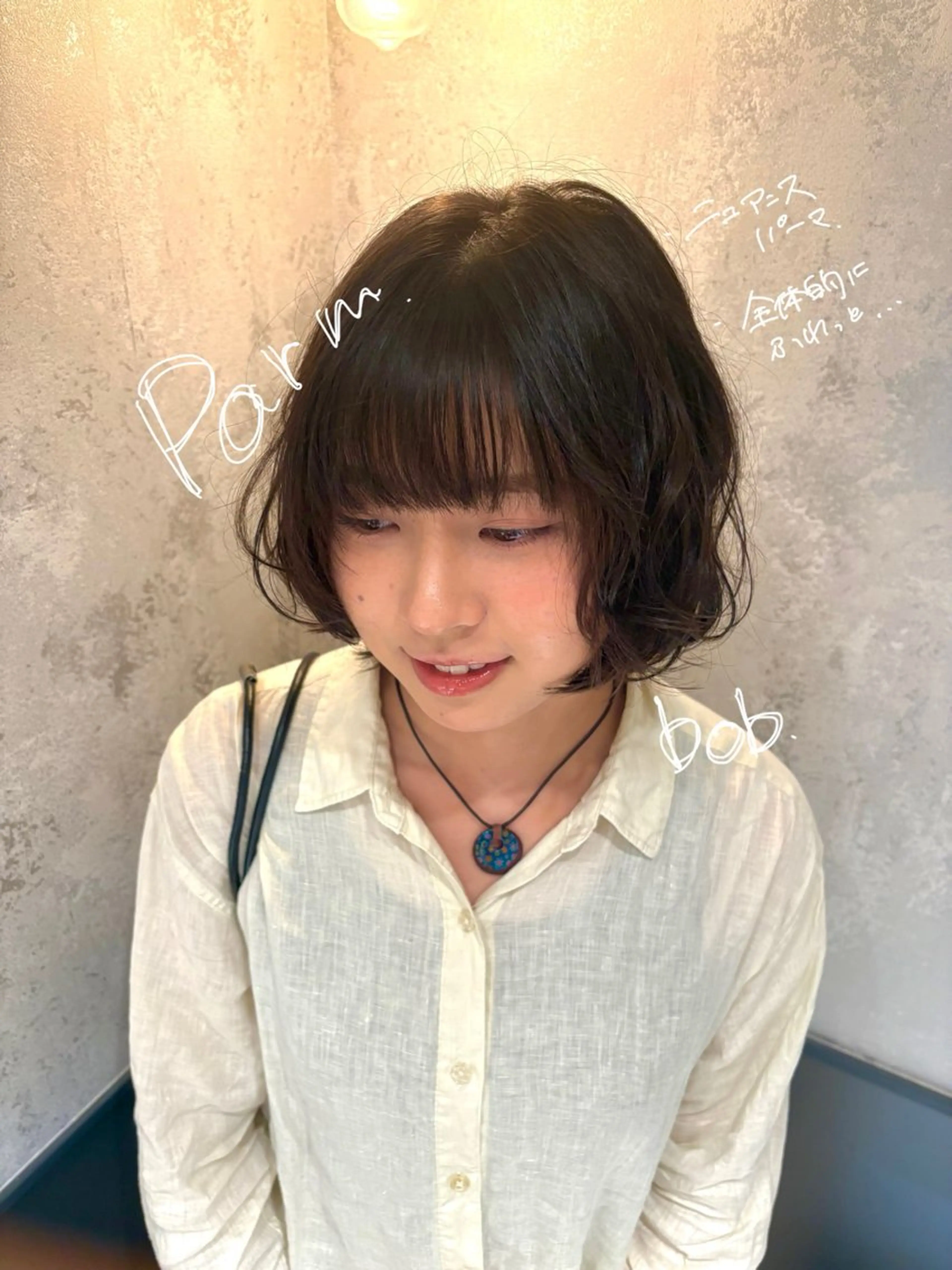 ショート パーマ 暖色カラー/ボブ カット👗mimiのヘアスタイル