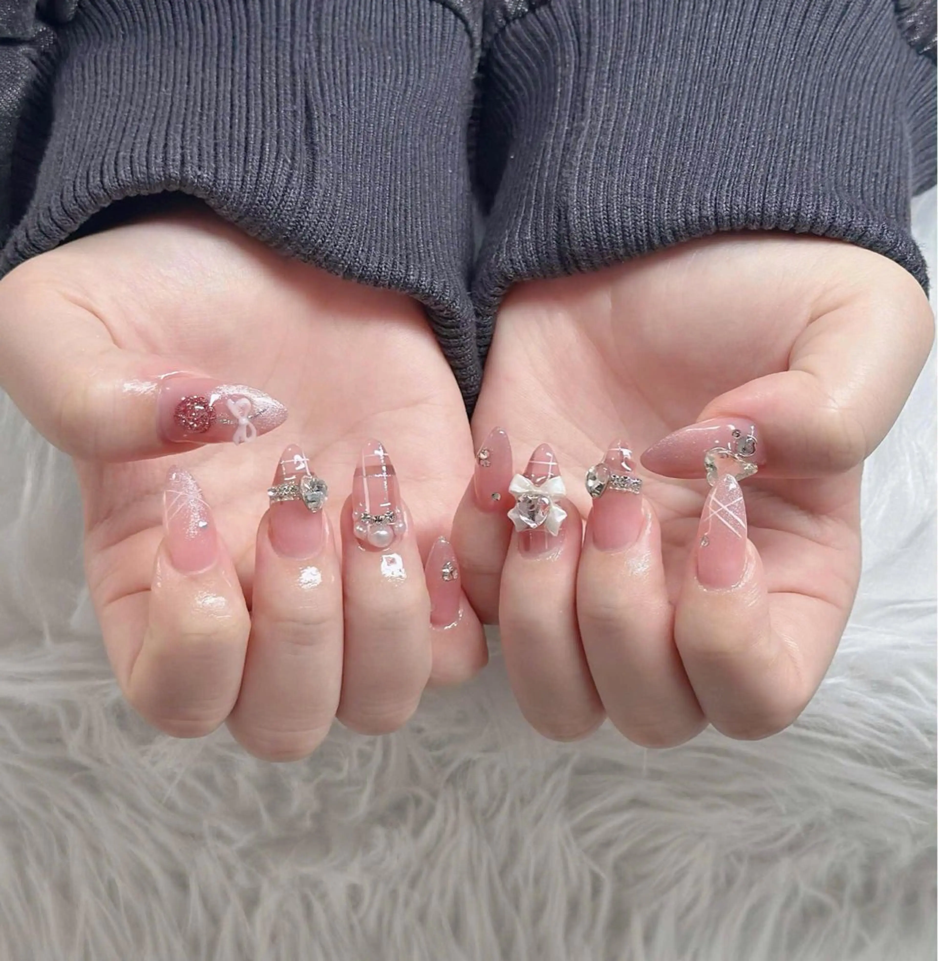 ネイル フレンチネイル ジェルネイル ハロウィン 韓国ネイル マグネットネイル ハンドネイル Hbaby nailのネイルデザイン