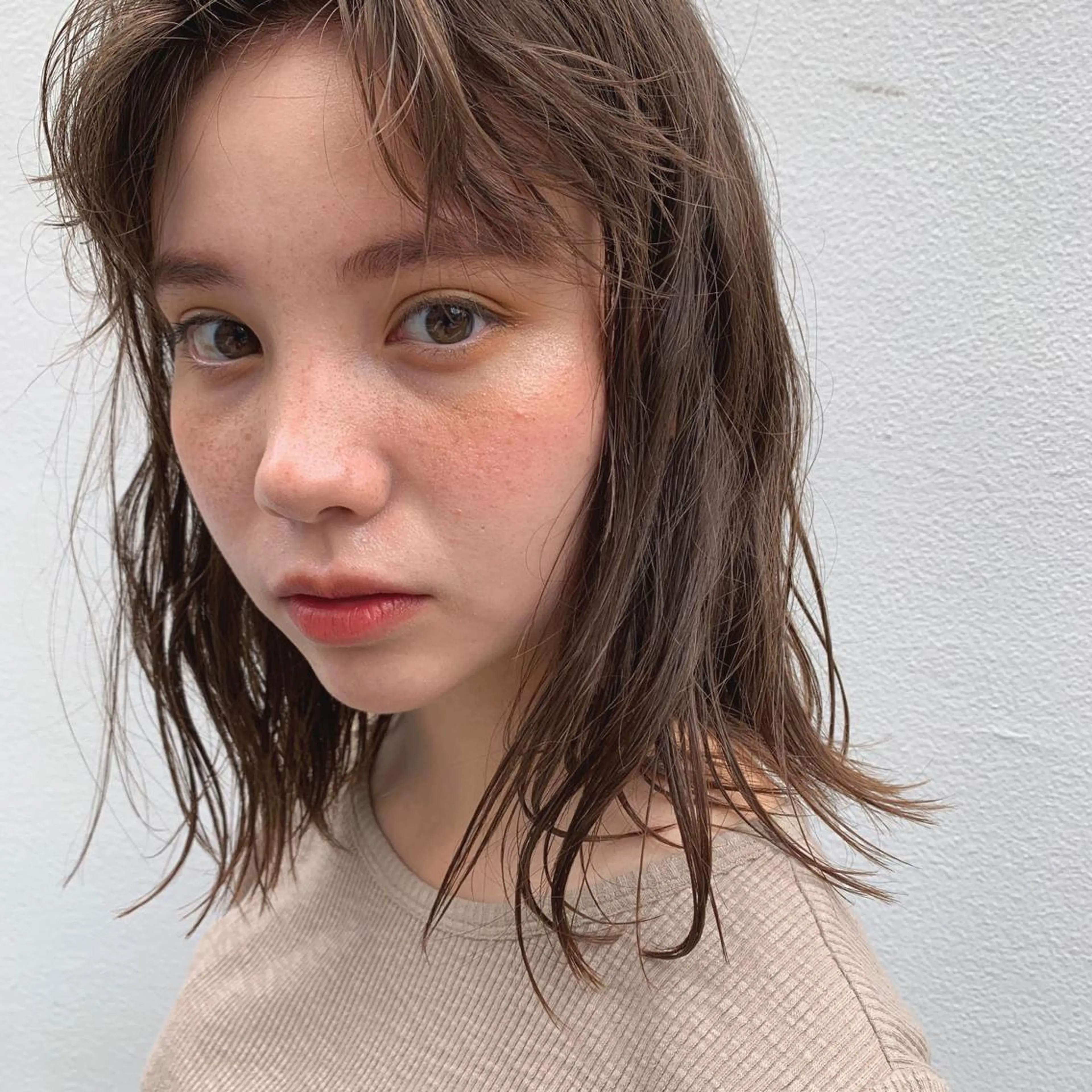 ミディアム カラー ベージュカラー カット ヘアカラー トリートメント パーマ/透明感カラー /ボブ/吉田一生のヘアスタイル