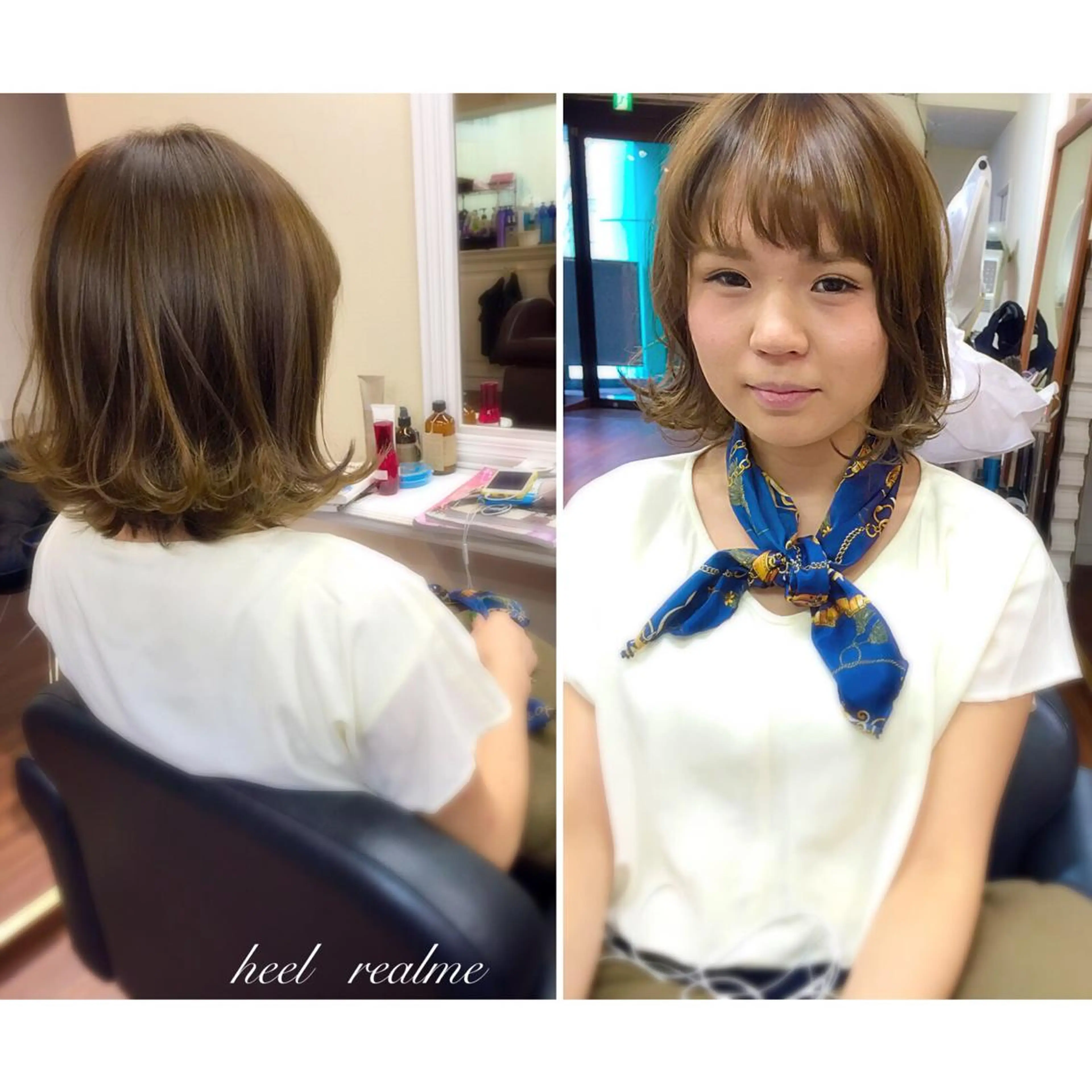 ショート ミディアム セミロング ロング カラー パーマ ヘアアレンジ ネイビーカラー ボブ 外ハネヘア 成松 勇治のヘアスタイル