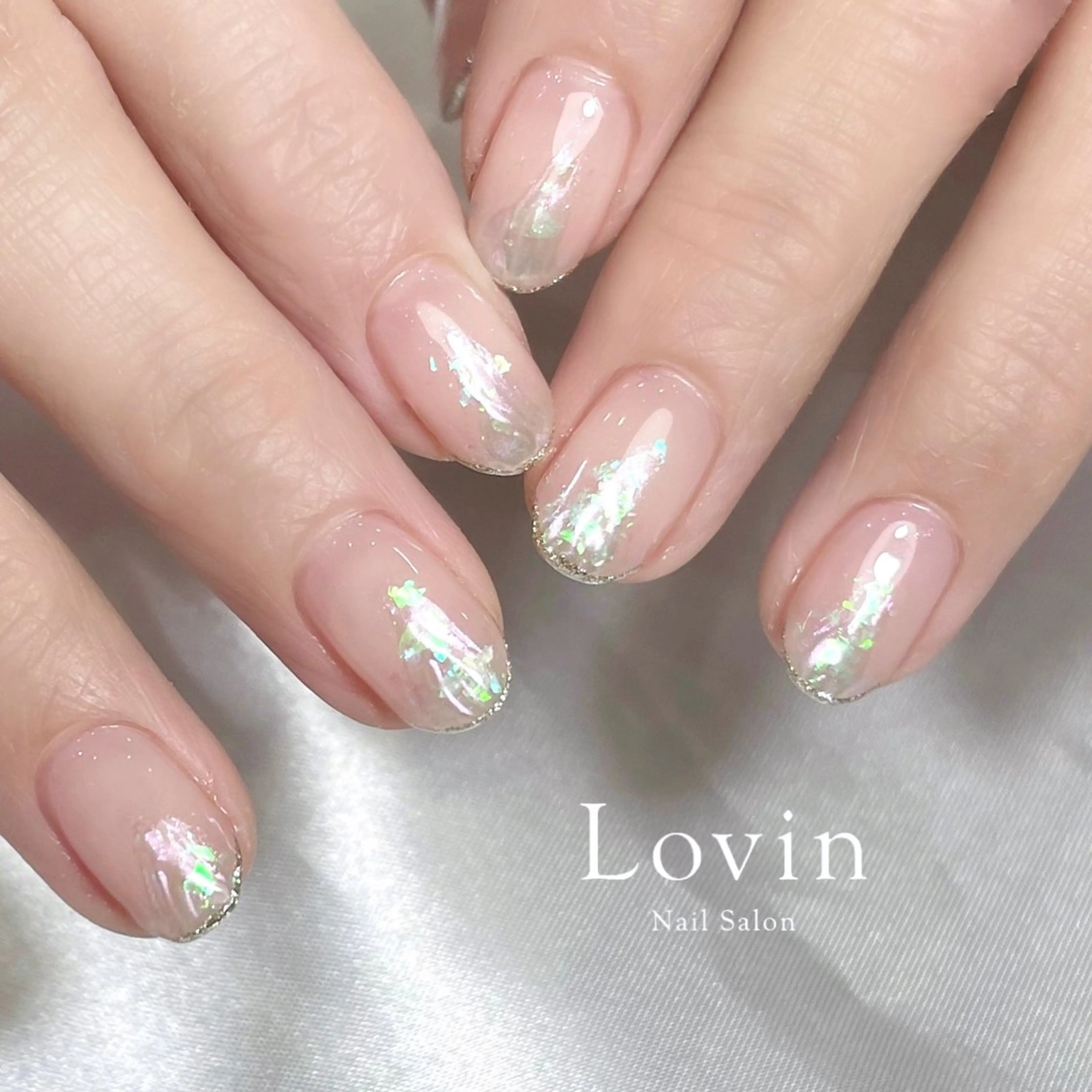 ネイル ジェルネイル ニュアンスネイル オフィスネイル パラジェル パラジェルプレミアムサロン nail care &spa Lovin［ラヴィン］所属・Azegami Minaのネイルデザイン