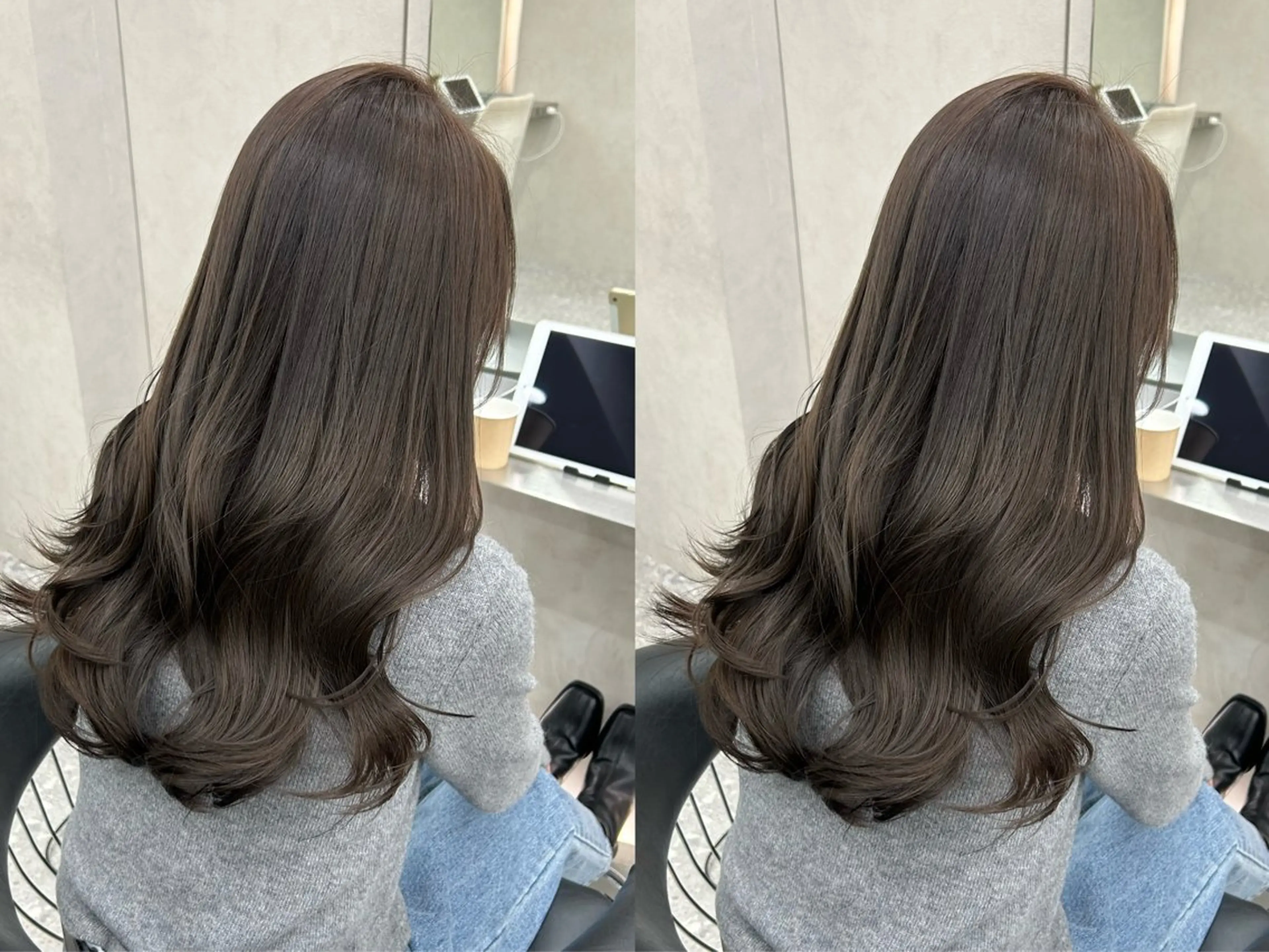 ミディアム ヘアアレンジ カット ヘアカラー トリートメント ふみか🎀 ベージュカラーのヘアスタイル