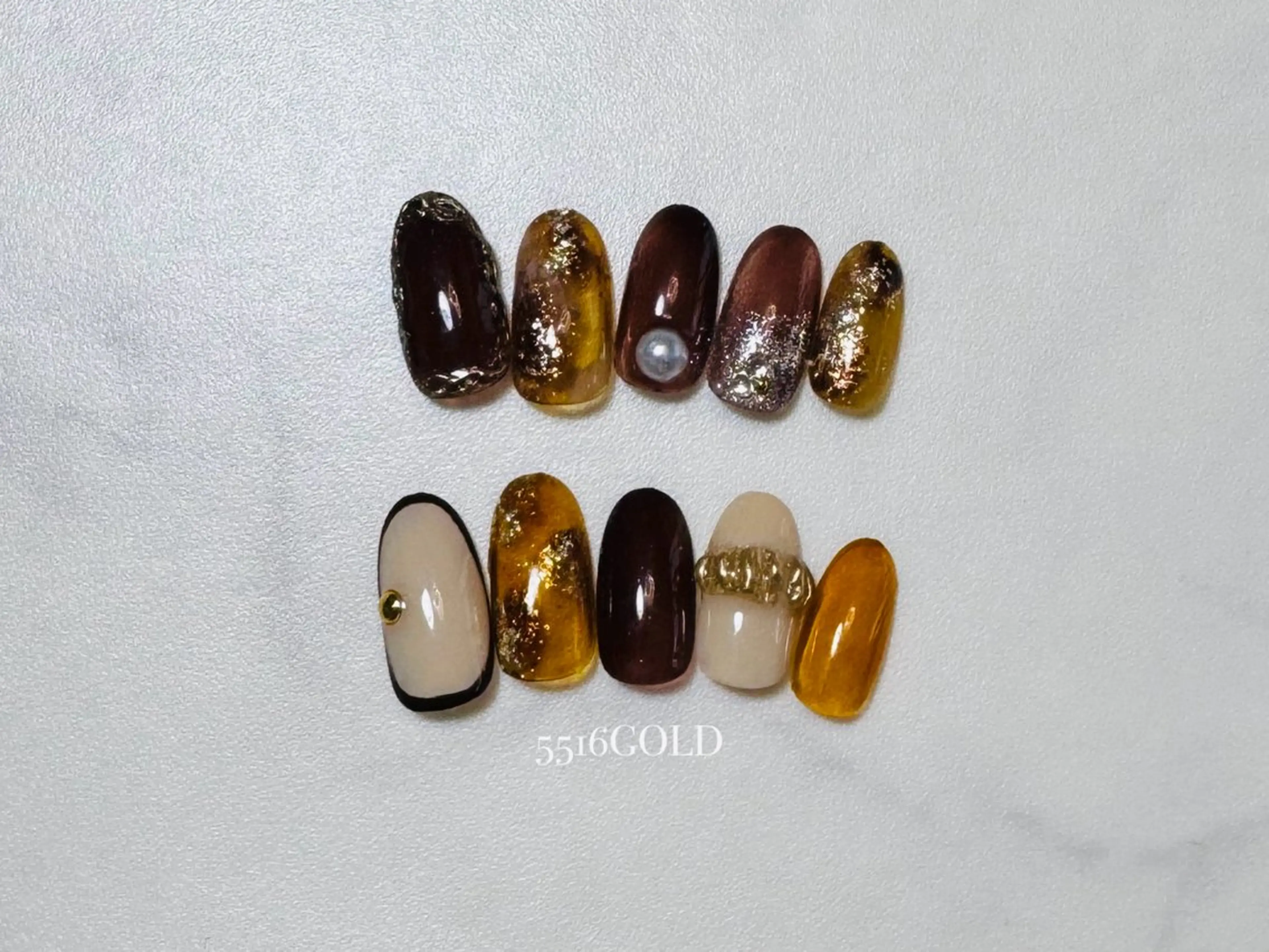 ネイル べっ甲ネイル ハンドネイル 💎5516 MACHIKOのネイルデザイン