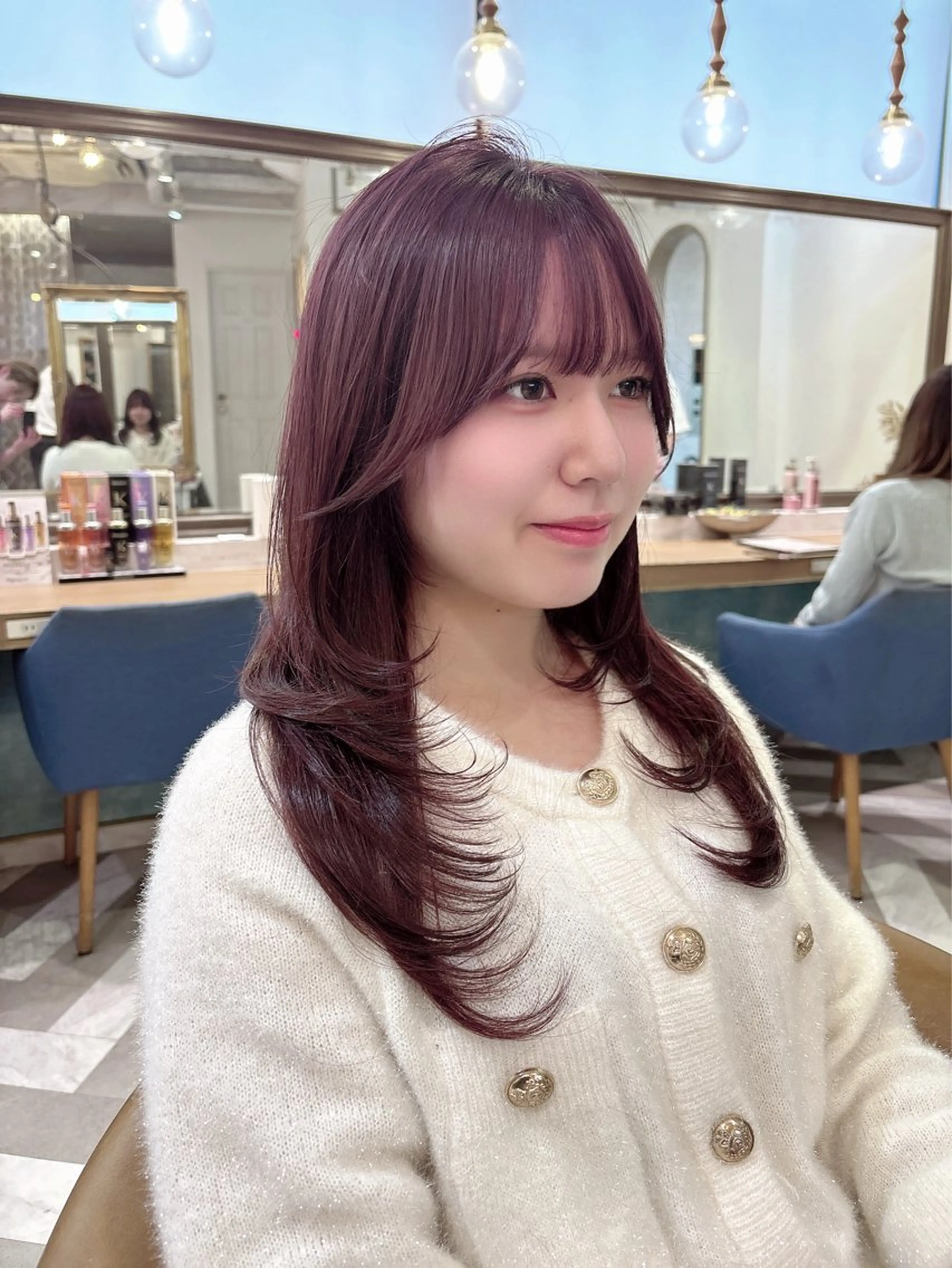 ロング カット ヘアカラー トリートメント ❤︎韓国レイヤー/透 明感カラー/目黒のヘアスタイル