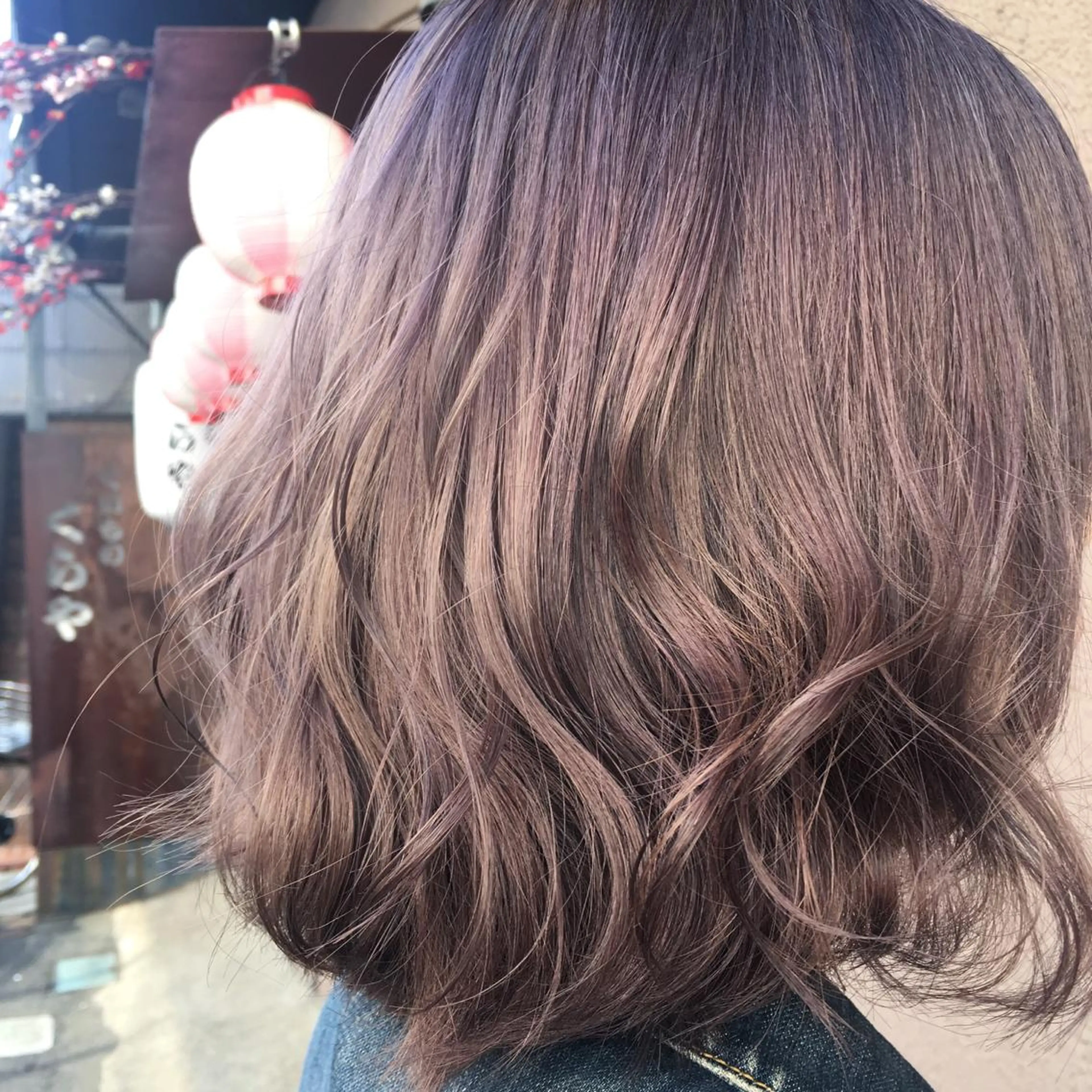 ミディアム カラー ベージュカラー ピンクカラー ピンクベージュ sano sayakaのヘアスタイル