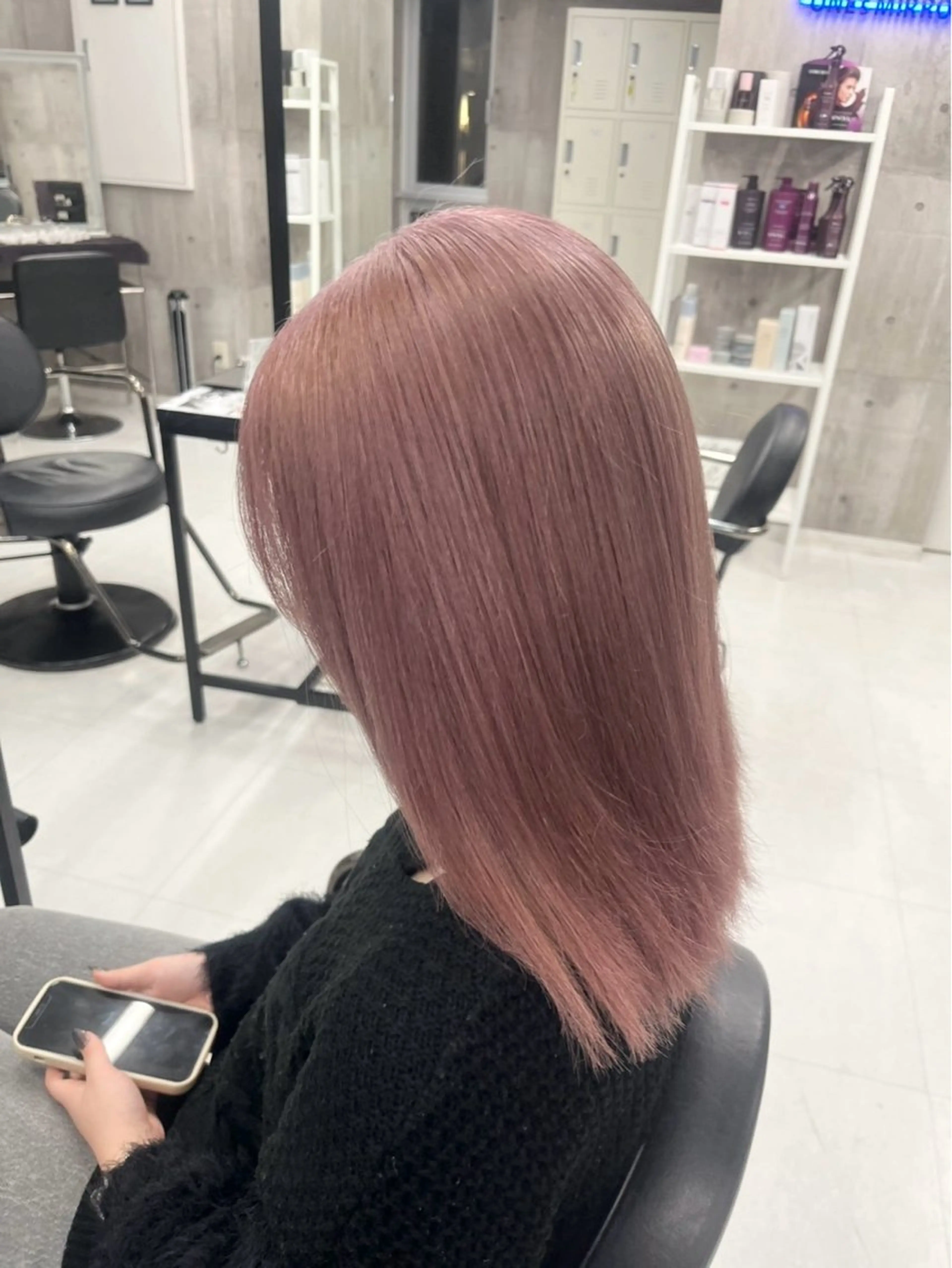 セミロング カラー アッシュ バレイヤージュ ミストバング ブリーチ ブロンド ヘアカラー トリートメント hayato🌟/ ツヤサラハイトーンのヘアスタイル