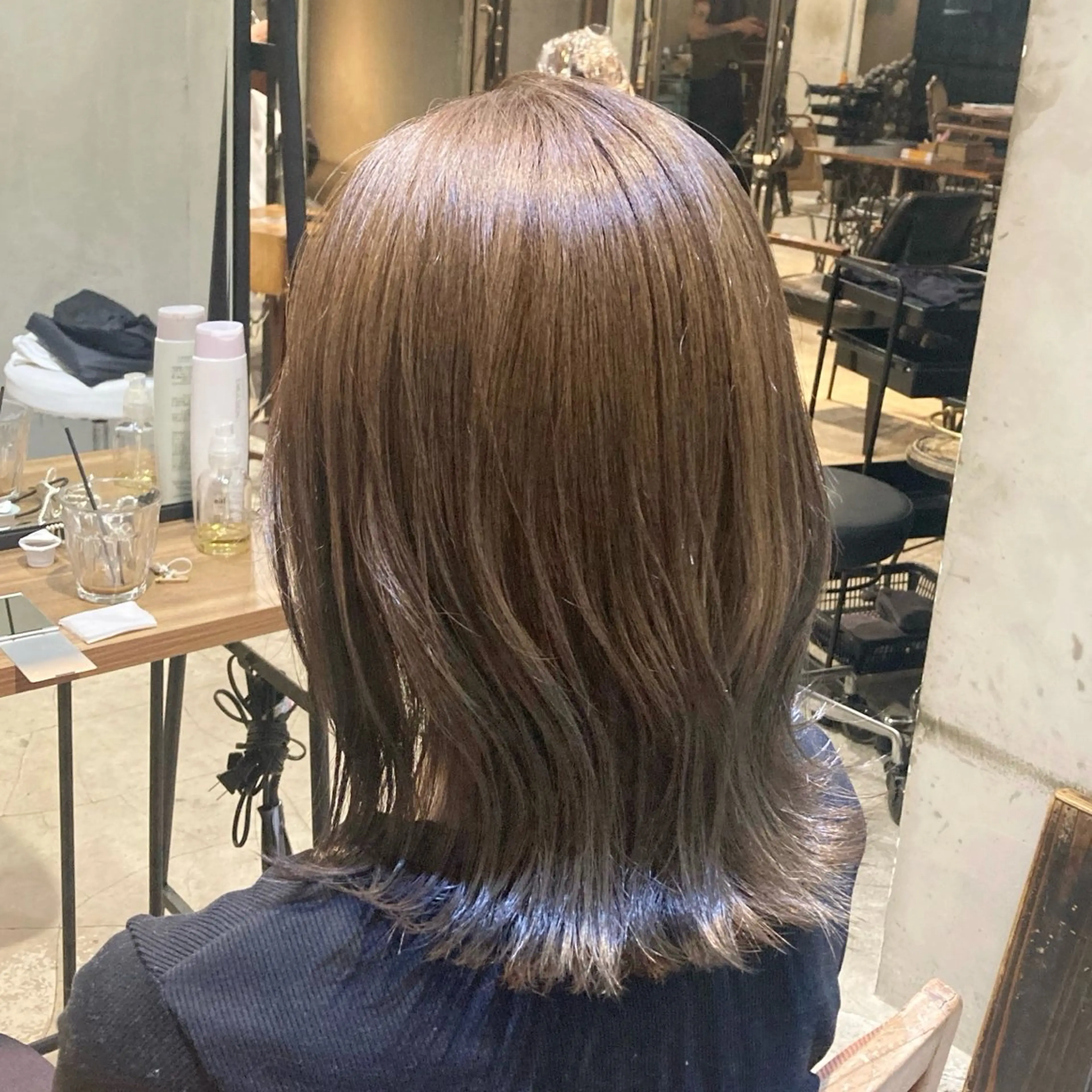 ミディアム カラー ヘアアレンジ ヘアカラー トリートメント くびれヘア/艶カラー /髪質改善🌷喜美花のヘアスタイル