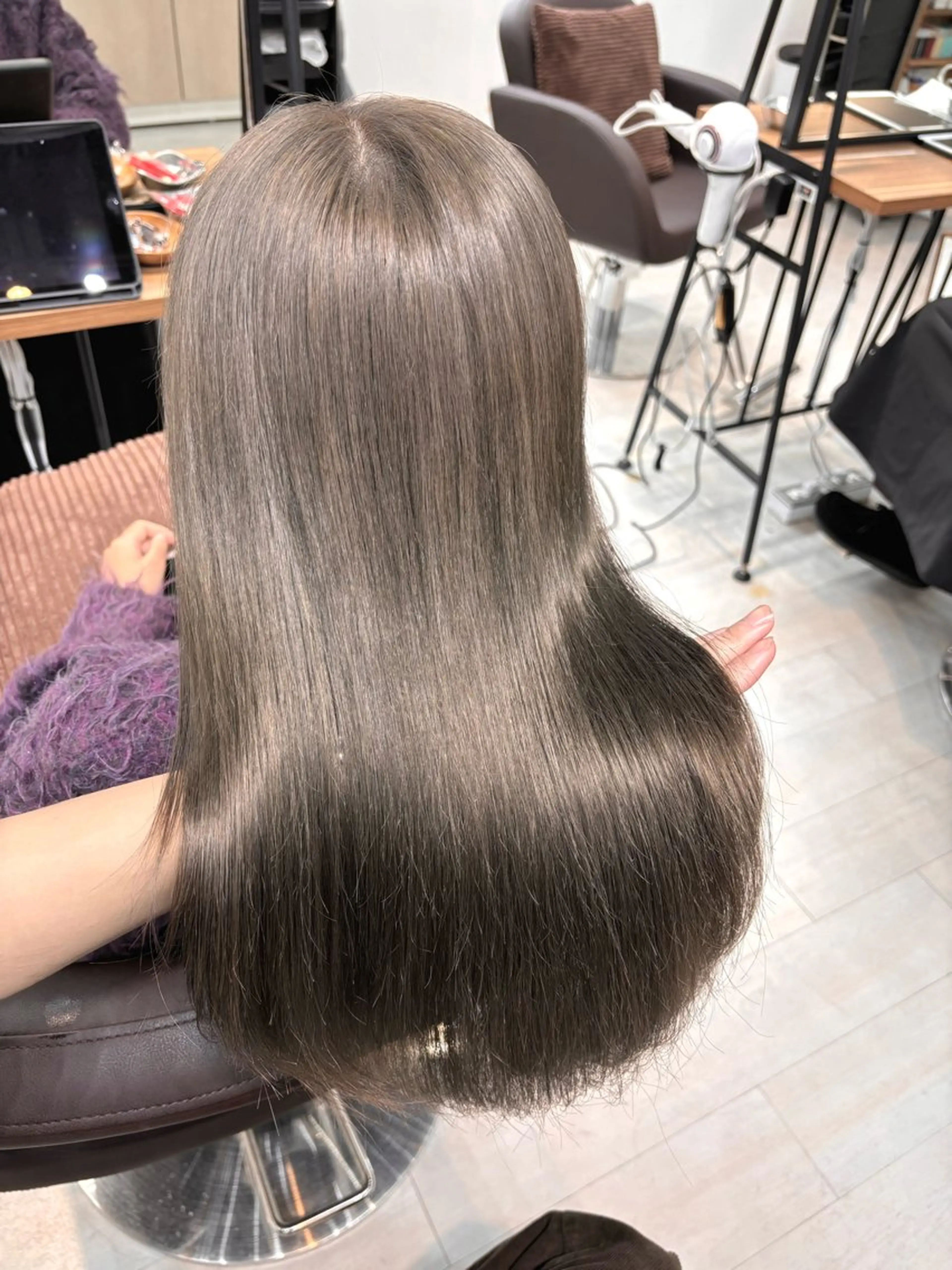 ロング ヘアカラー トリートメント ヘッドスパ ヘアセット 🌿透明感カラー‪ 縮毛矯正✨かずきのヘアスタイル