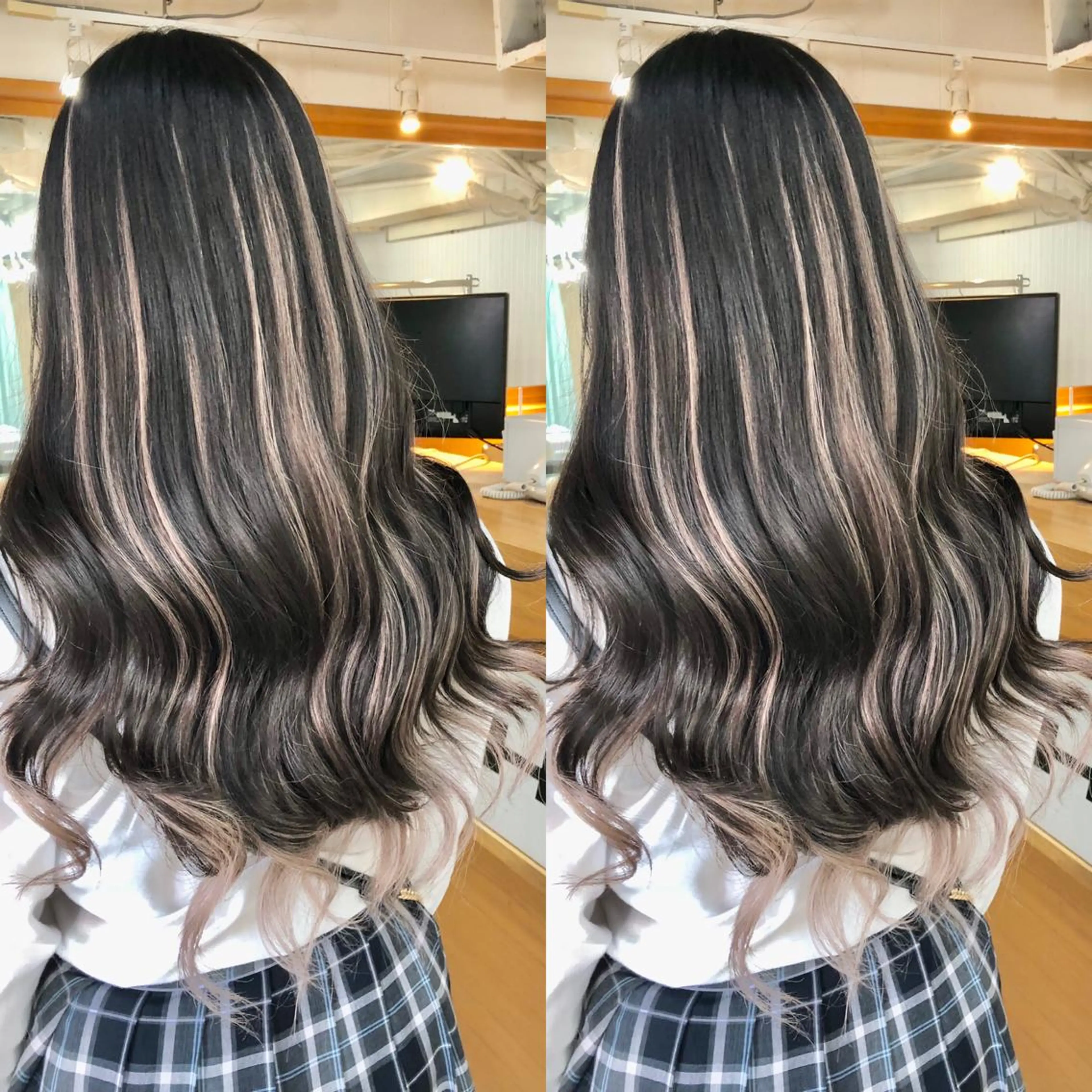 ロング ヘアアレンジ シールエクステ ボブ エクステ ハイライト レイヤーカット カット パーマ エクステ ヘッドスパ alpha. カラーエクステ下妻のヘアスタイル