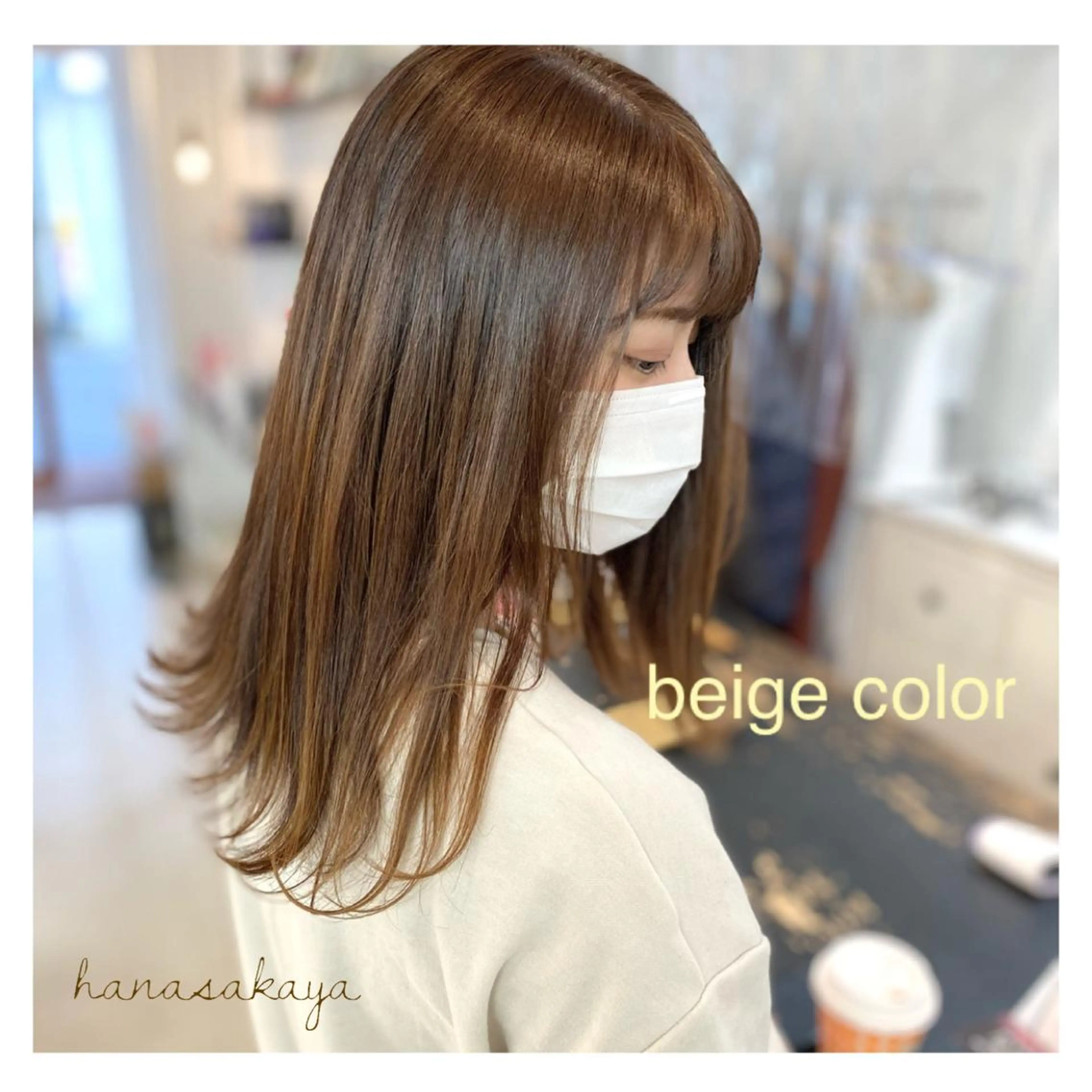 セミロング カラー カット ヘアカラー トリートメント 平田 健一のヘアスタイル