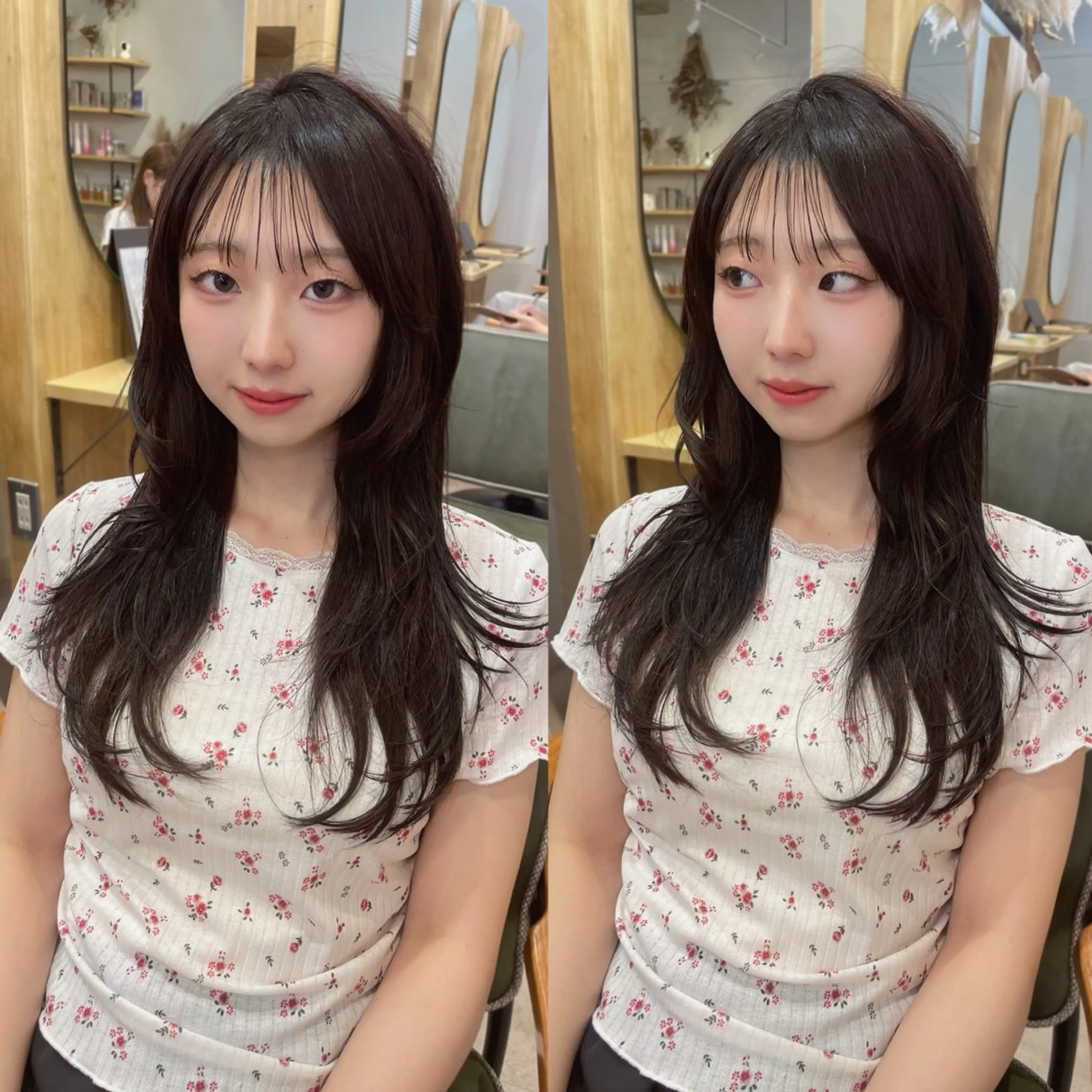 ロング レイヤーカット カット ヘアカラー トリートメント ヘッドスパ 似合わせカット/ 顔周りカット/まりなのヘアスタイル