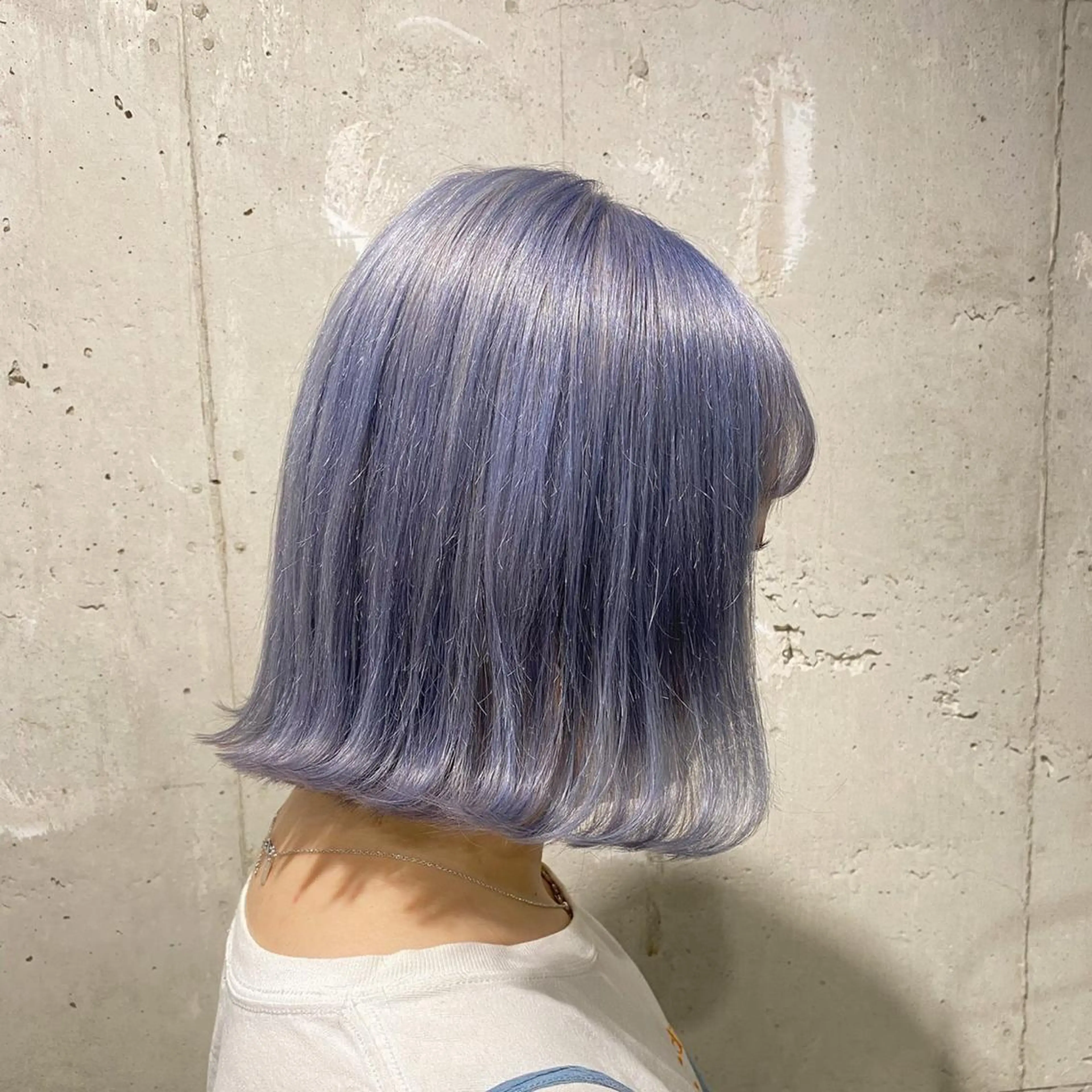 ミディアム カラー ブルーカラー ラベンダーカラー ヘアカラー 韓国レイヤーカット /ダブルカラーのヘアスタイル