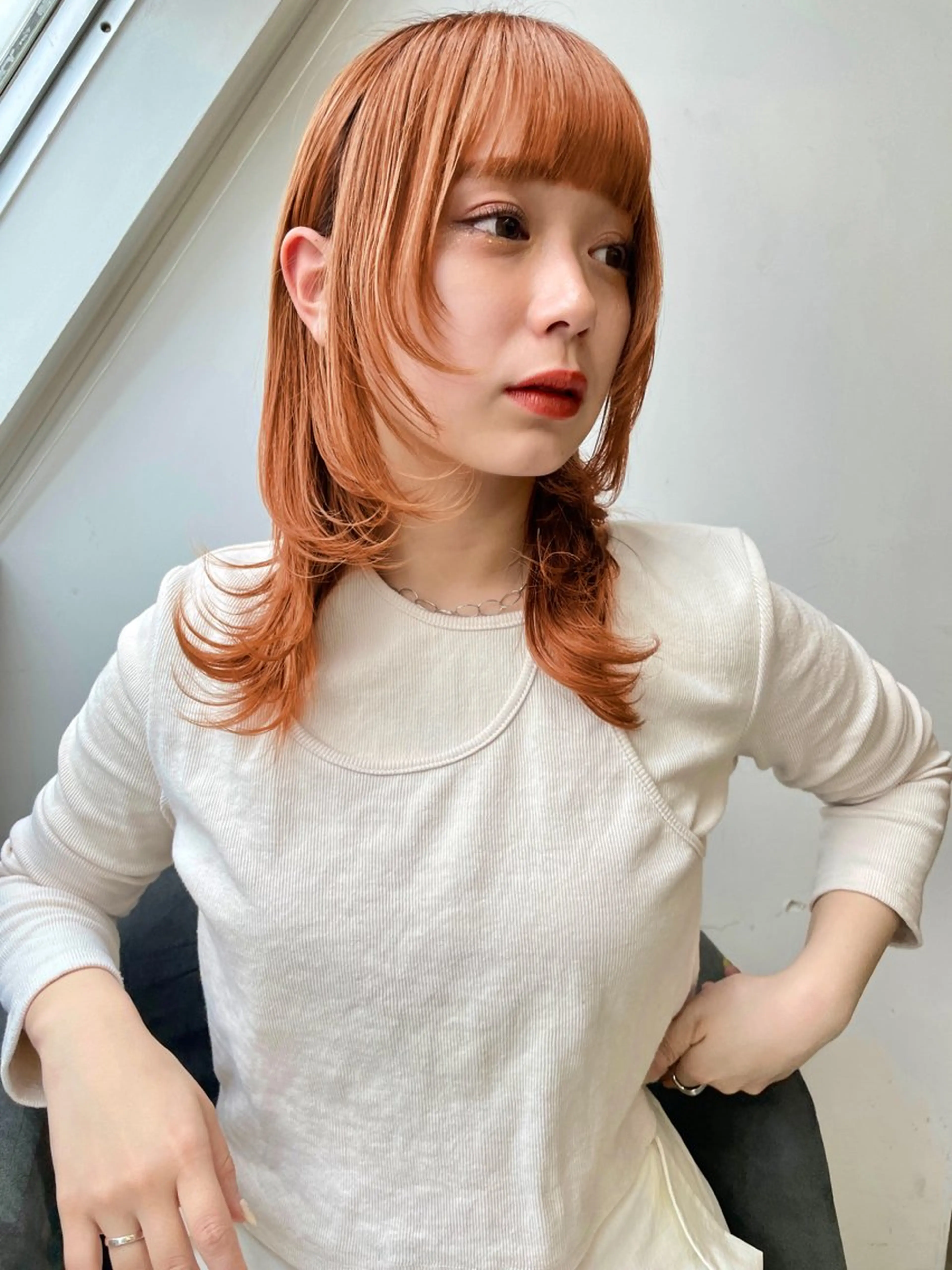 ミディアム カラー カット ヘアカラー トリートメント 艶カラー/レイヤー カット✂️近澤瑠以のヘアスタイル