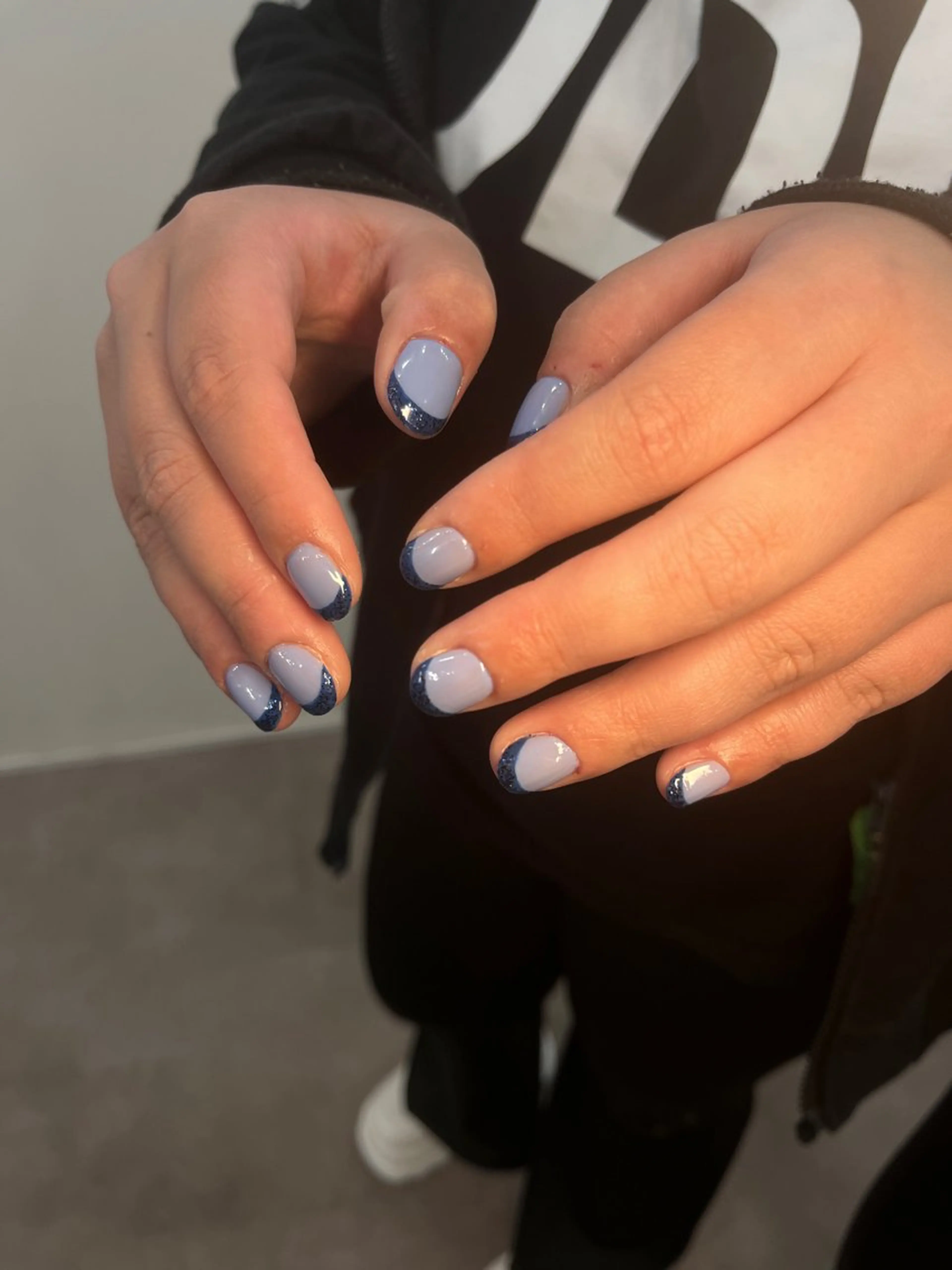 ネイル ブルー ラメ(グリッター) 矢野 菜月のネイルデザイン