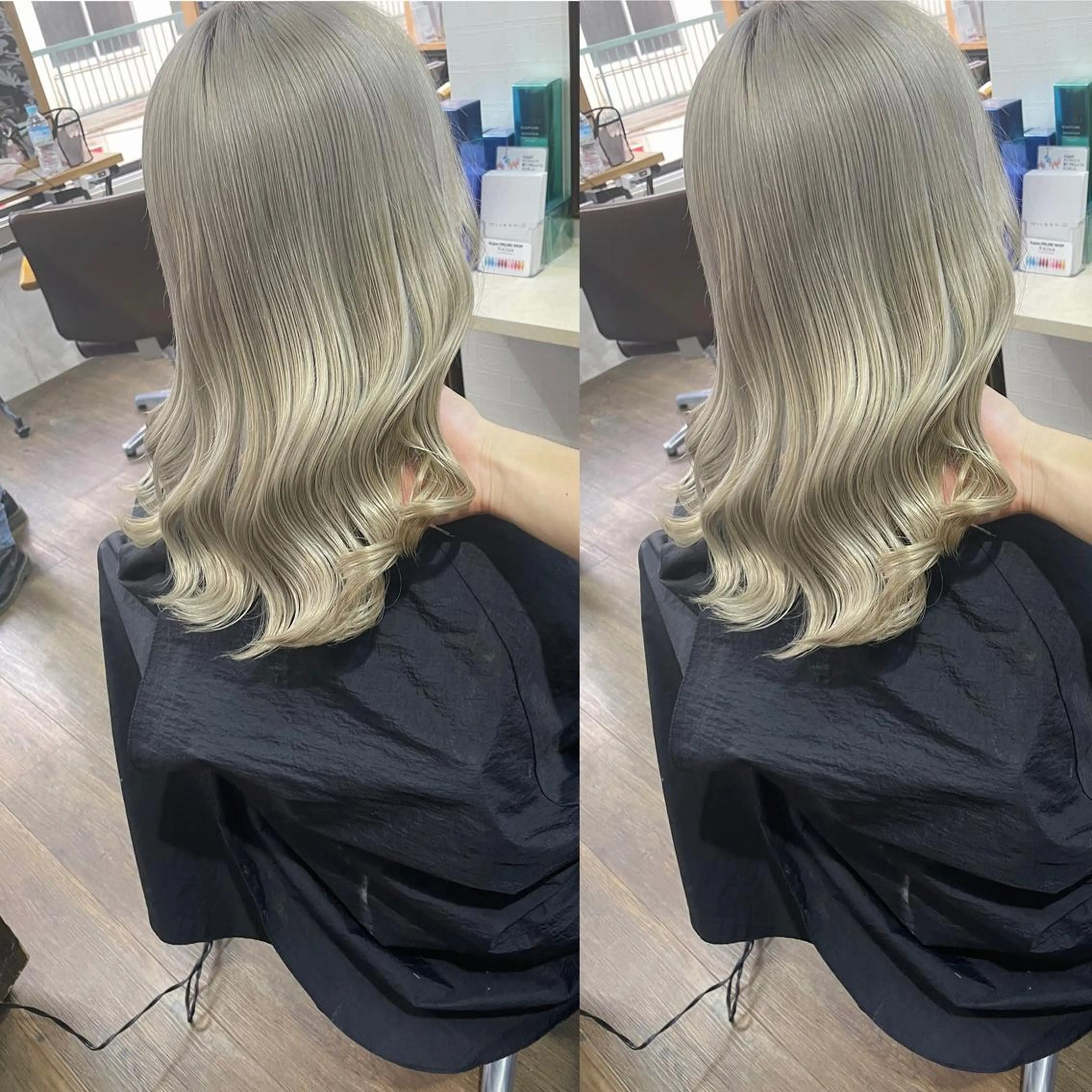 ミディアム カラー ヒカ/外国人風 デザインカラーのヘアスタイル