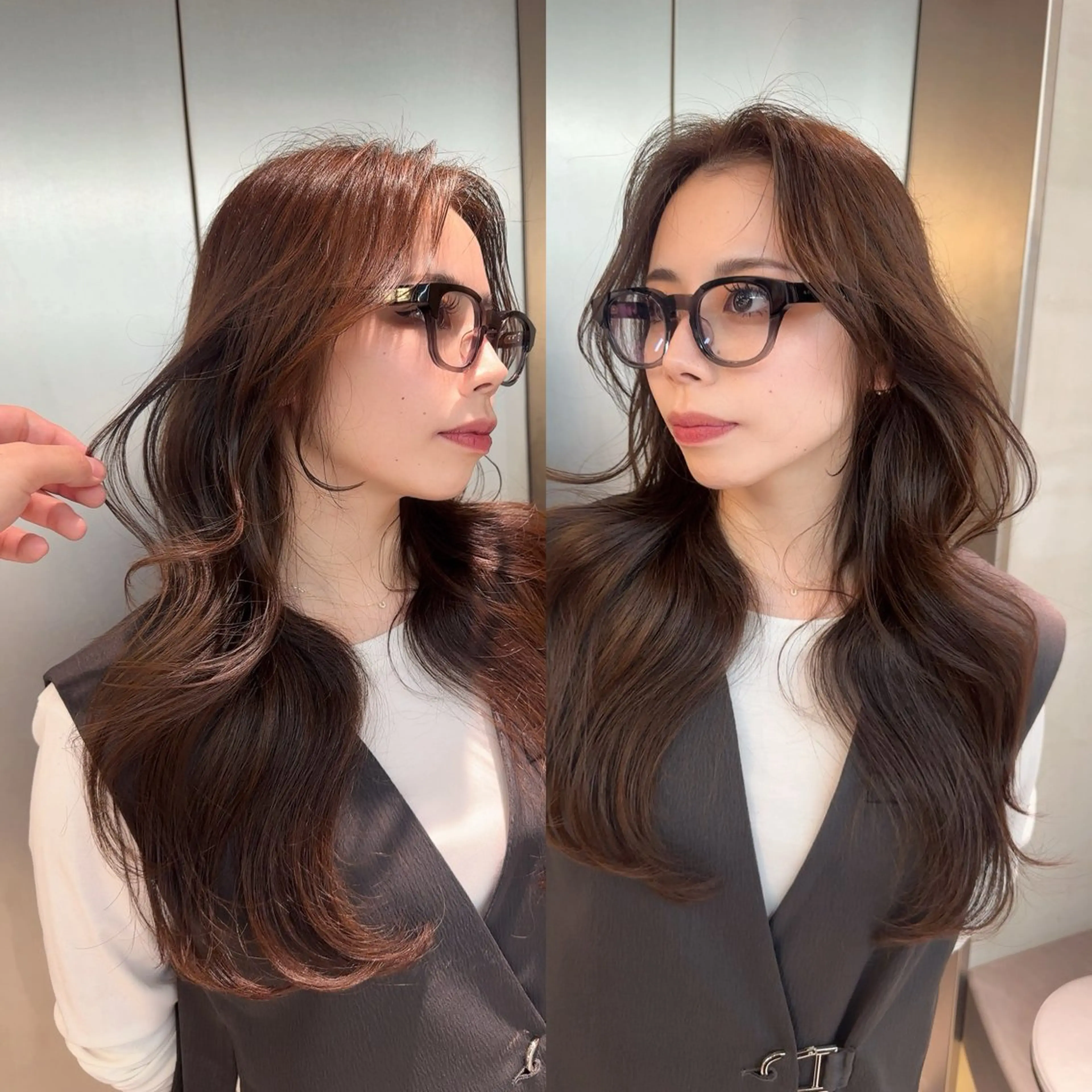 ロング カット ヘアカラー トリートメント ✨髪質改善特化✨副 店長椎葉信乃介のヘアスタイル