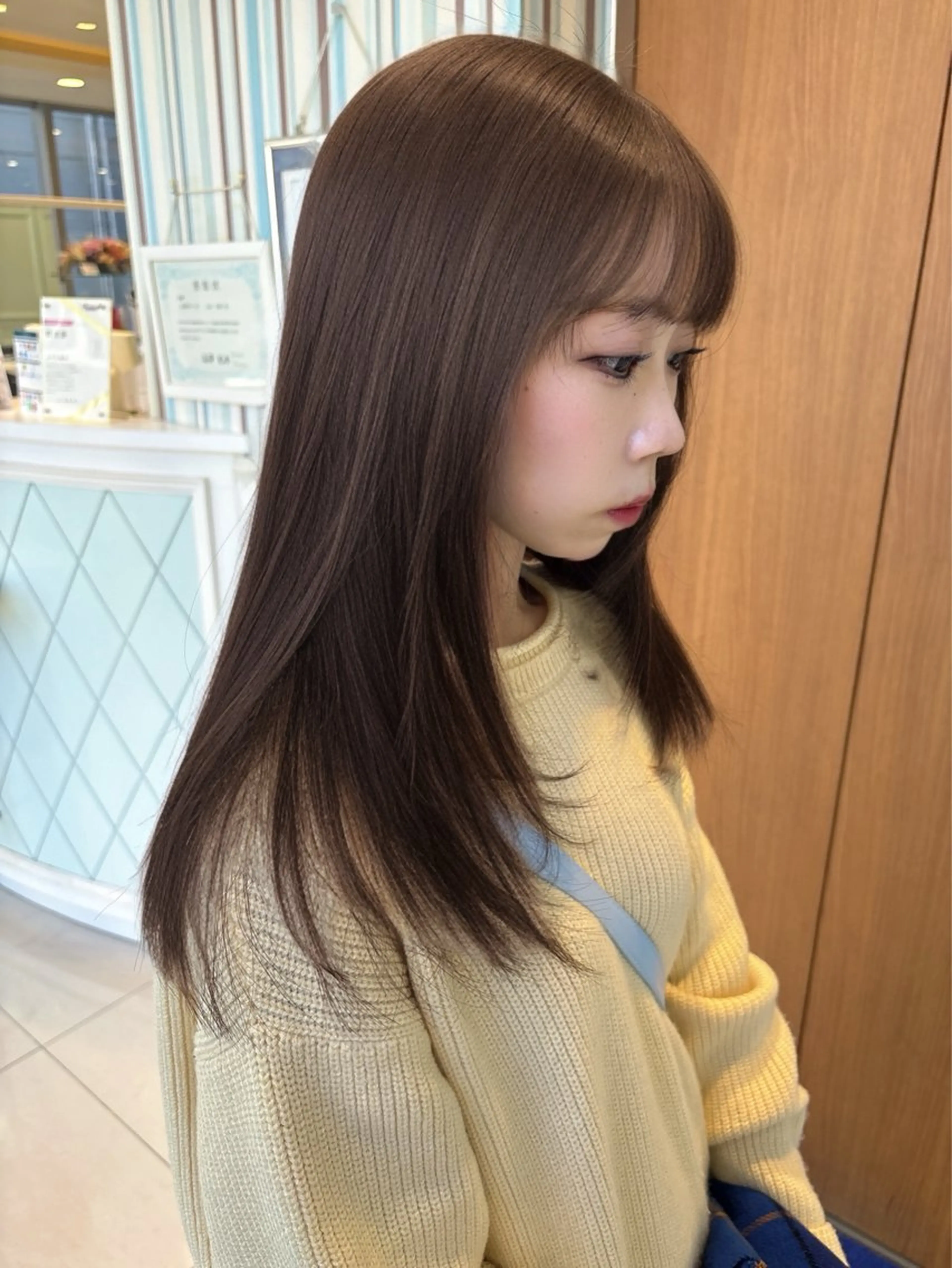 セミロング カット ヘアカラー トリートメント 💗ブリーチなし 垢抜け💗徳井はやとのヘアスタイル