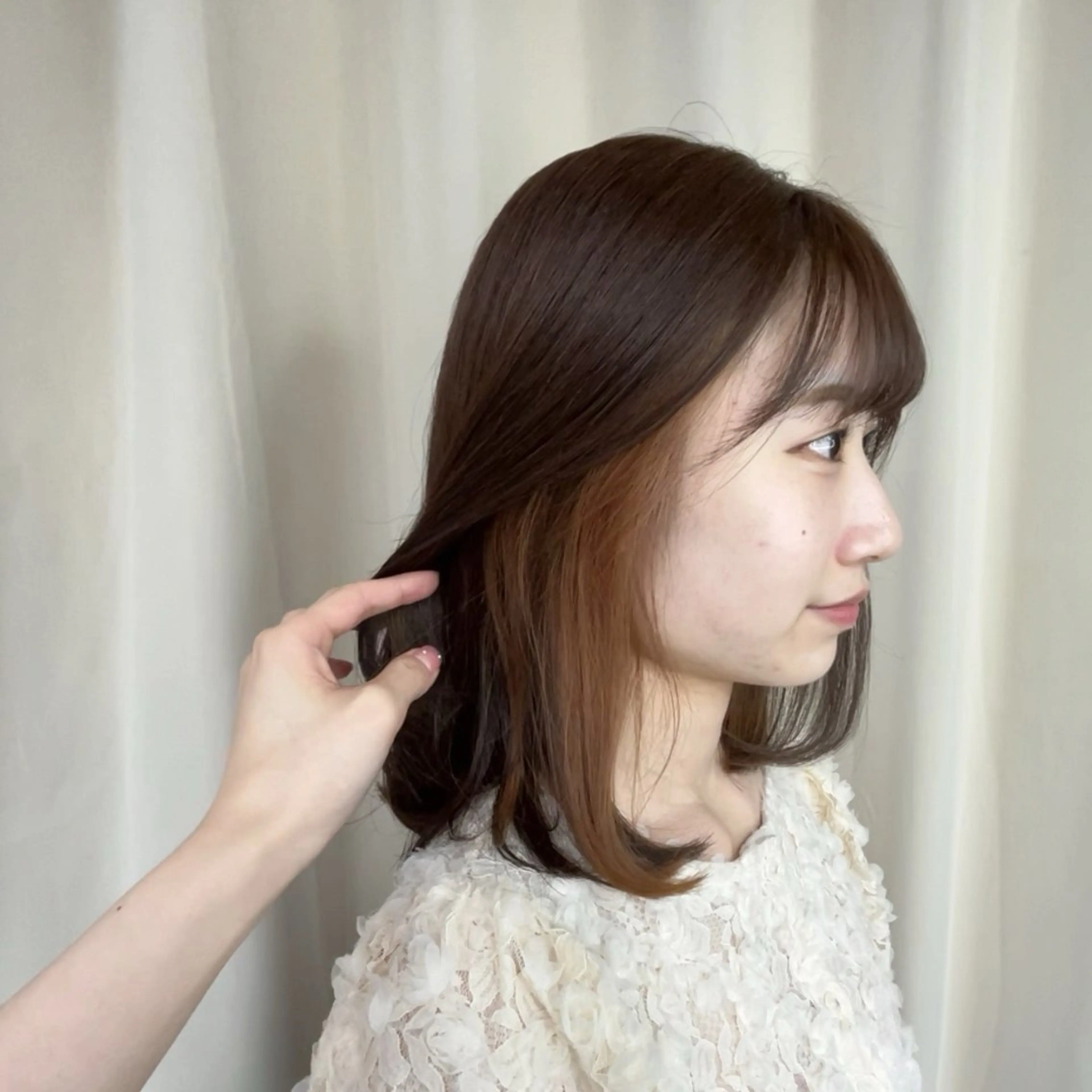 ミディアム ヘアカラー トリートメント かなざわ みかのヘアスタイル